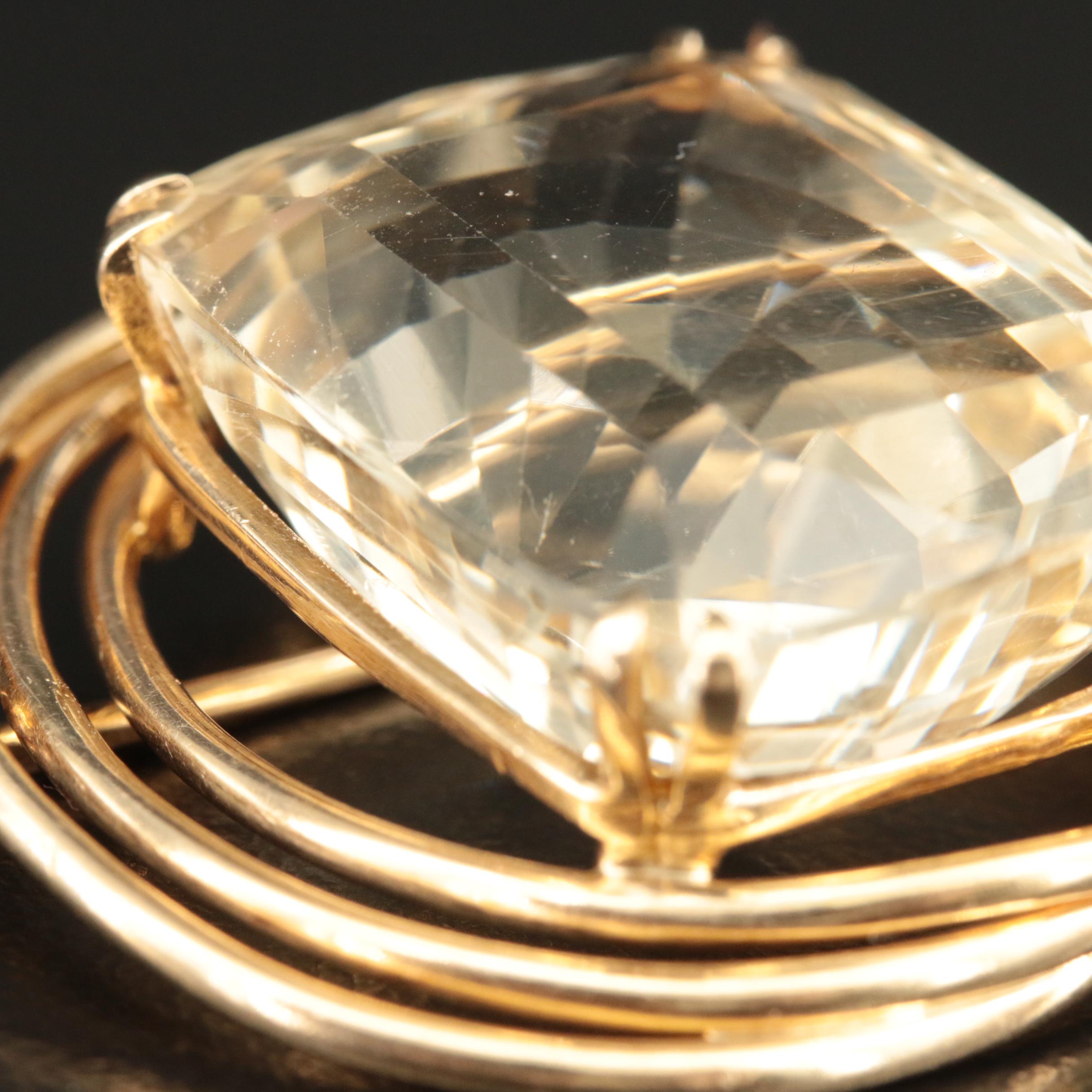 Parenti 14K 33.58 CT Citrine Brooch