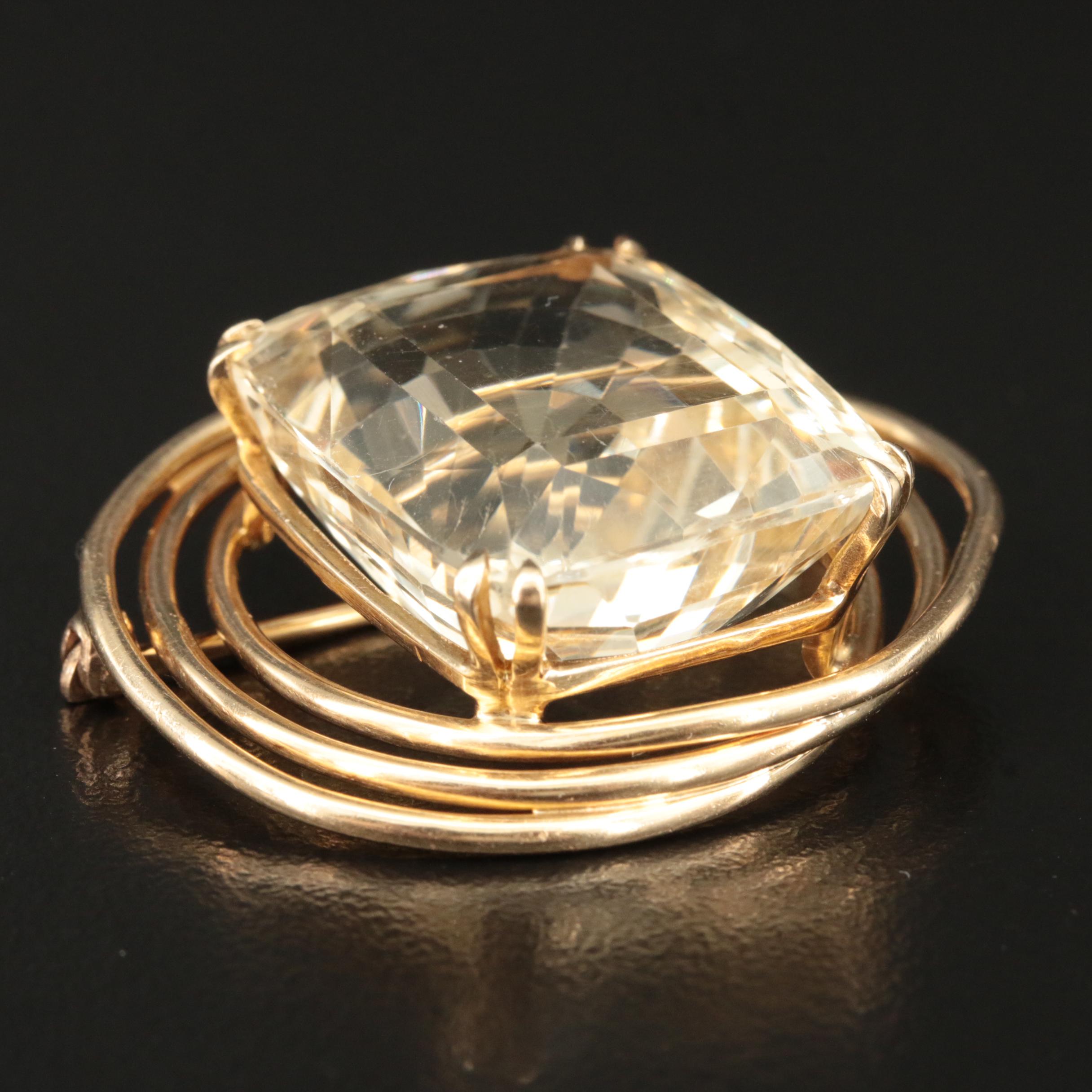 Parenti 14K 33.58 CT Citrine Brooch