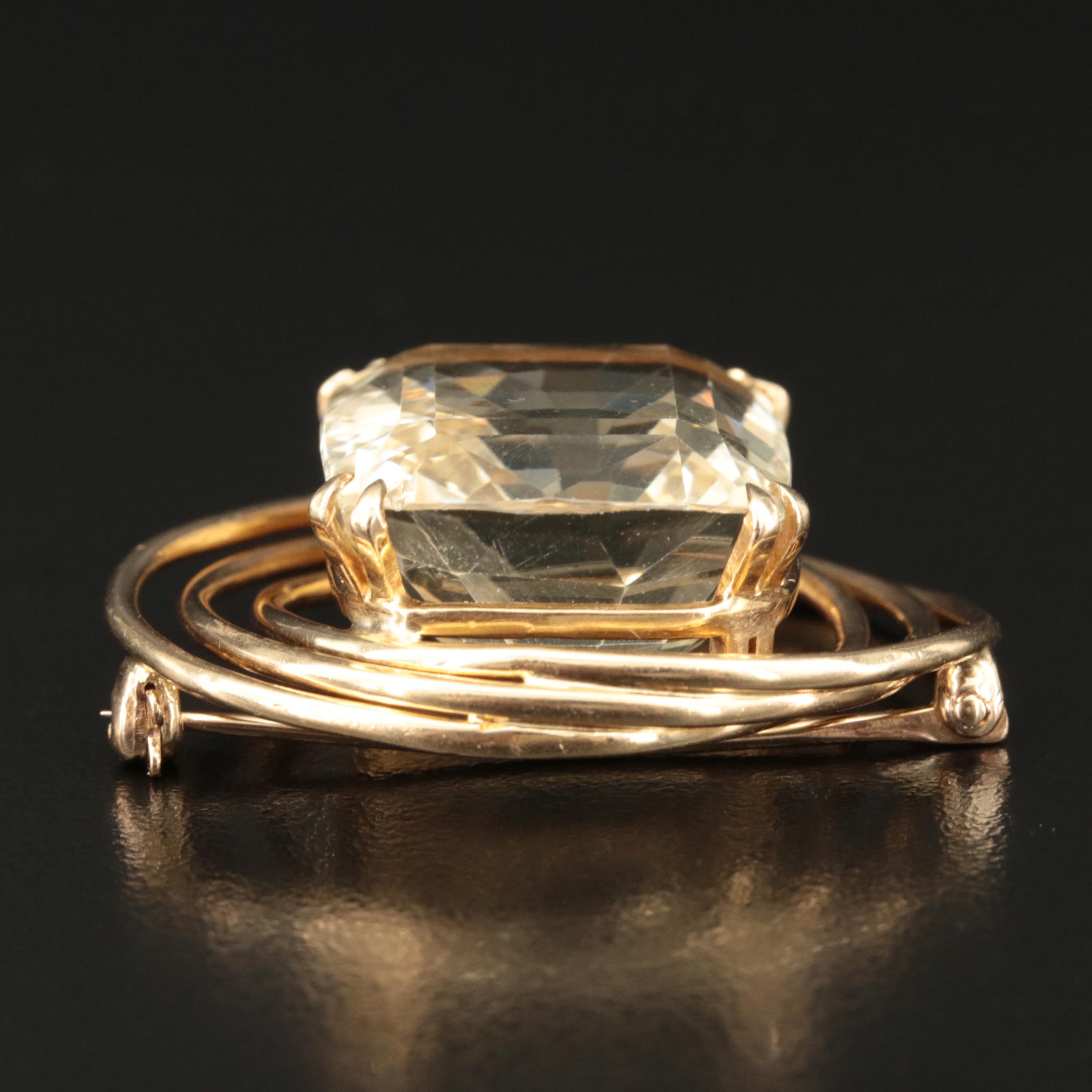 Parenti 14K 33.58 CT Citrine Brooch