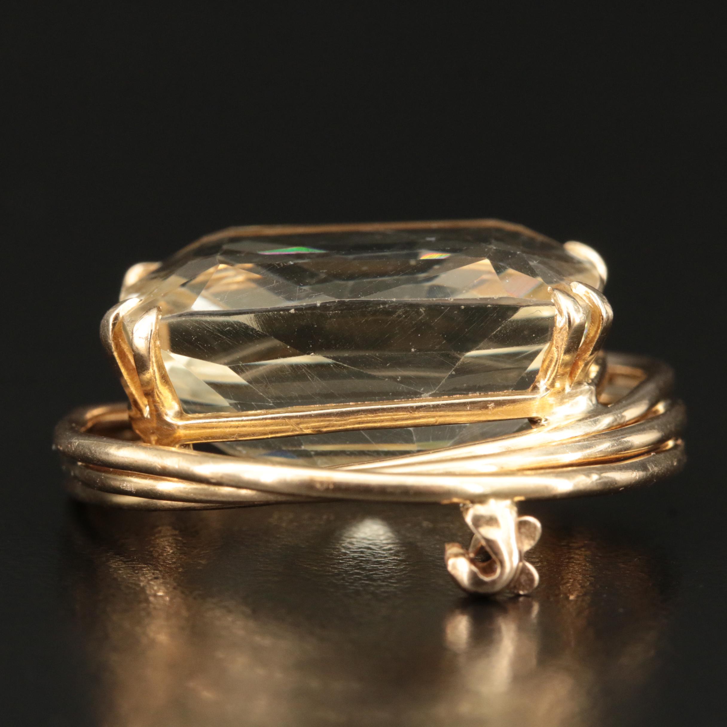 Parenti 14K 33.58 CT Citrine Brooch