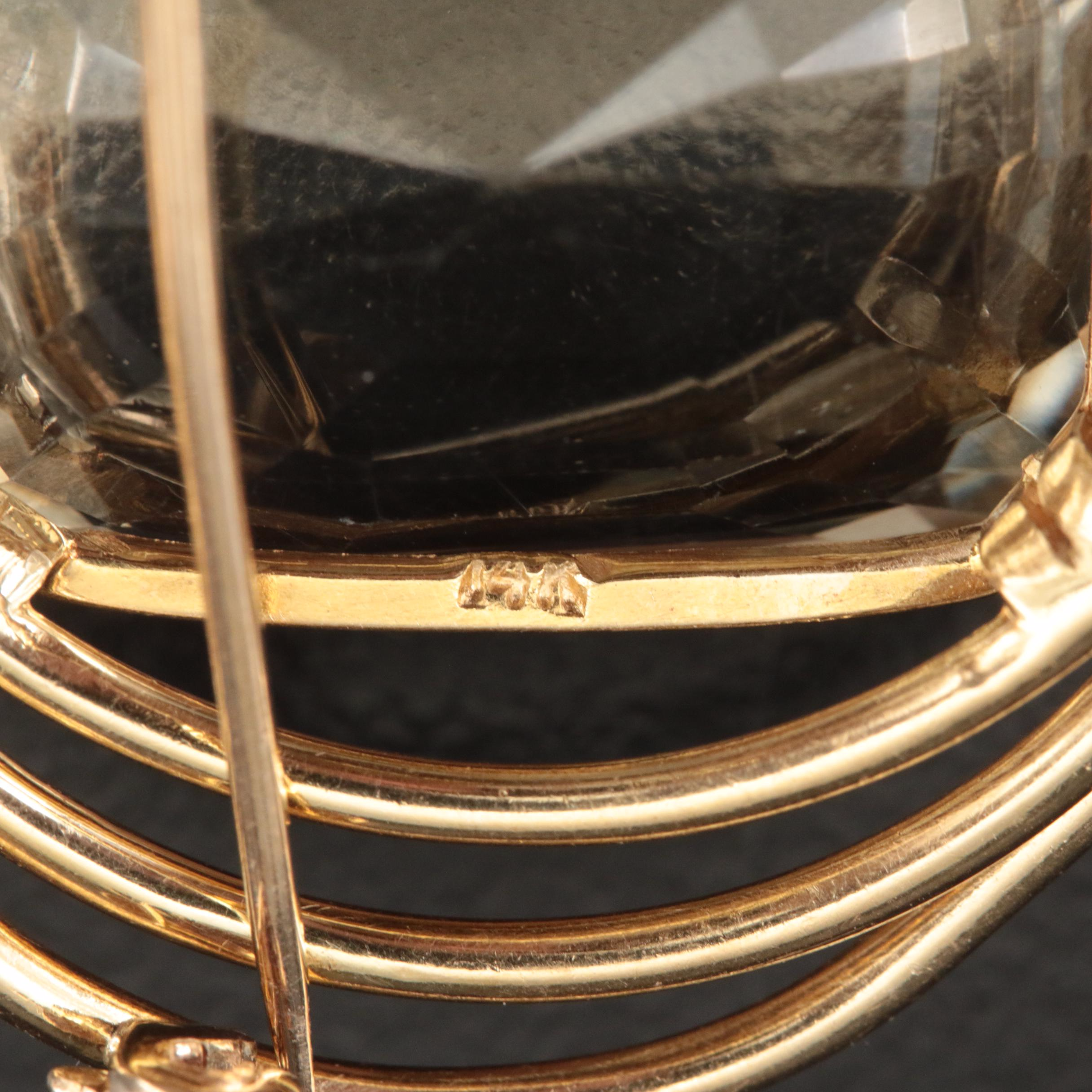 Parenti 14K 33.58 CT Citrine Brooch