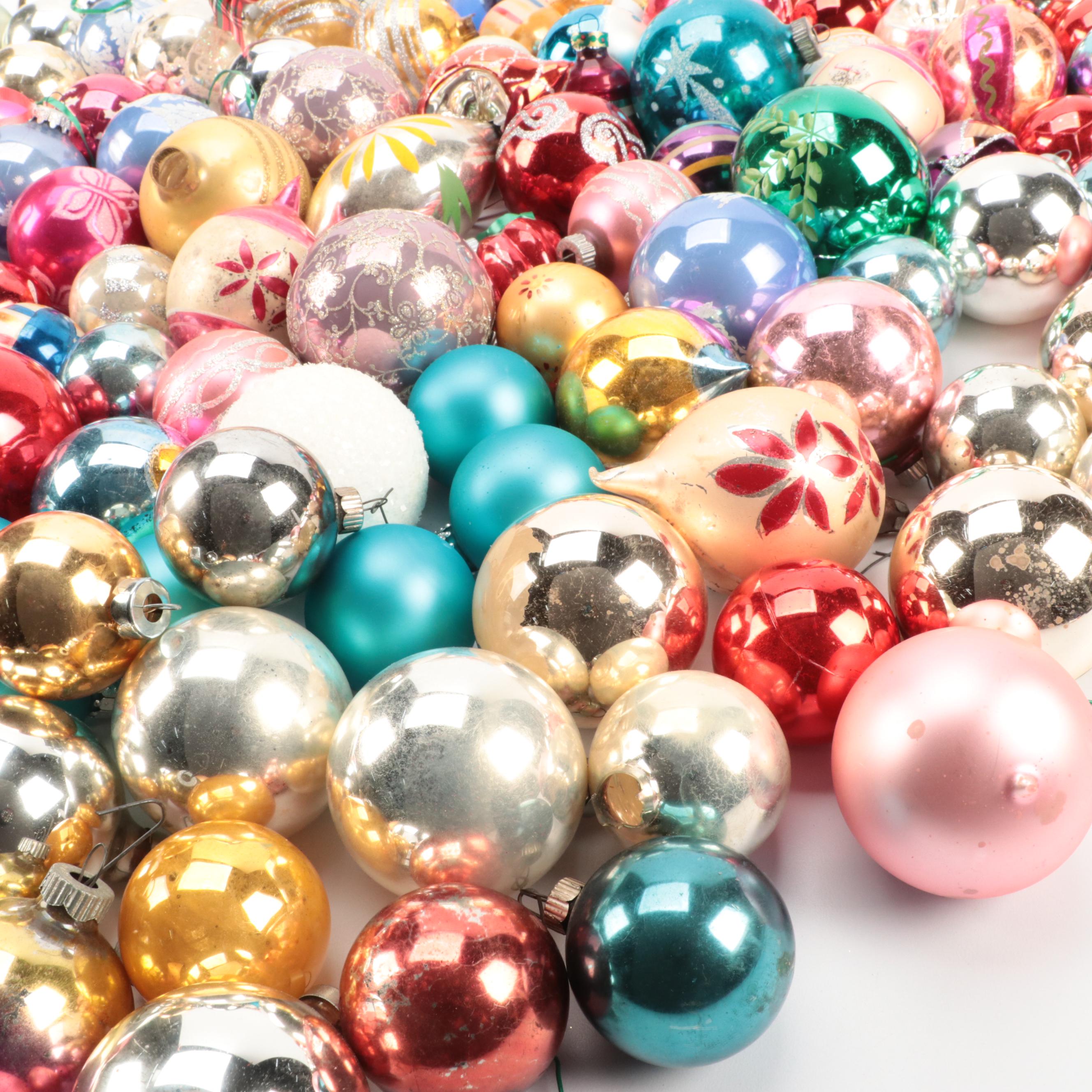 Blown Glass Christmas Tree Ornaments, Mid to Late 20th Century