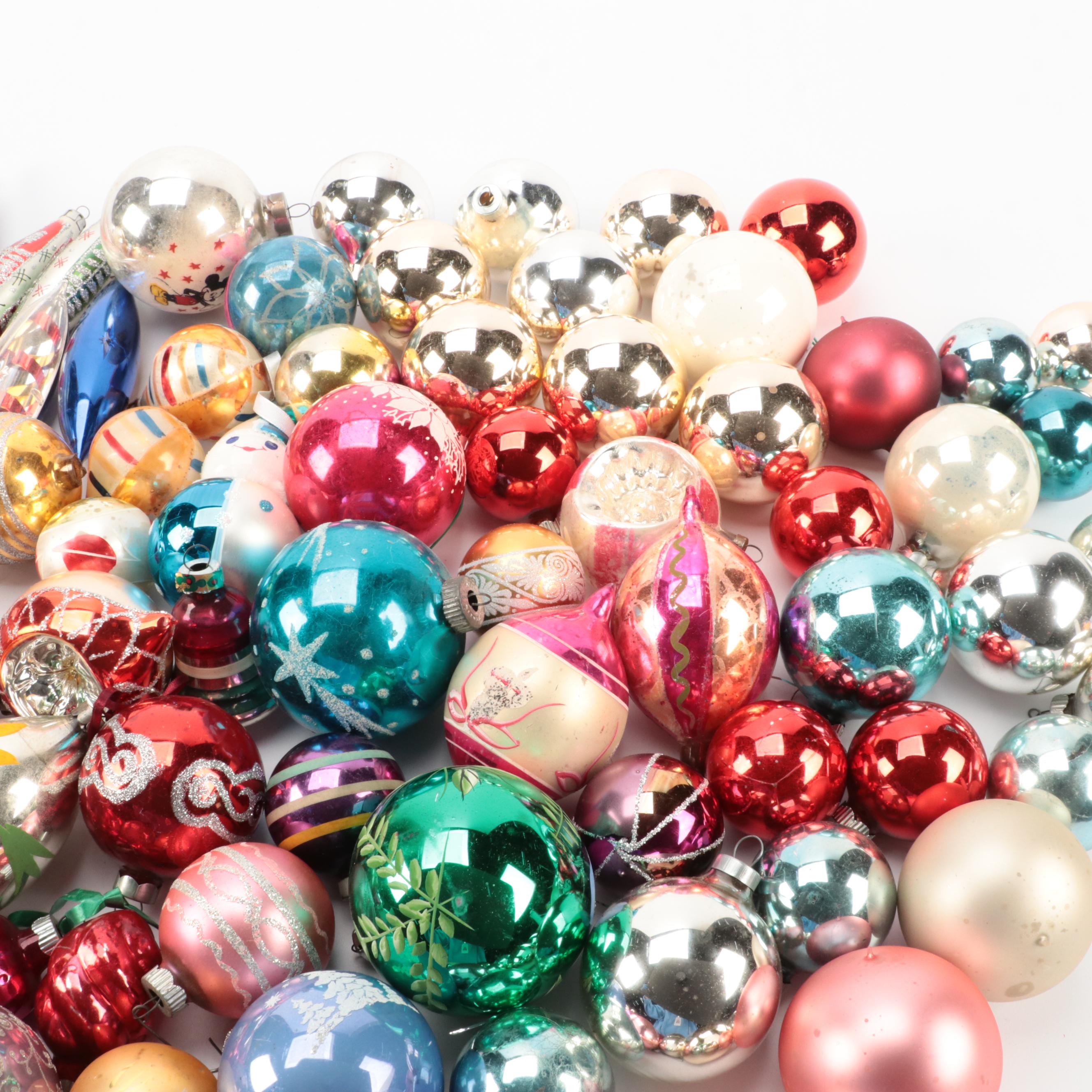 Blown Glass Christmas Tree Ornaments, Mid to Late 20th Century