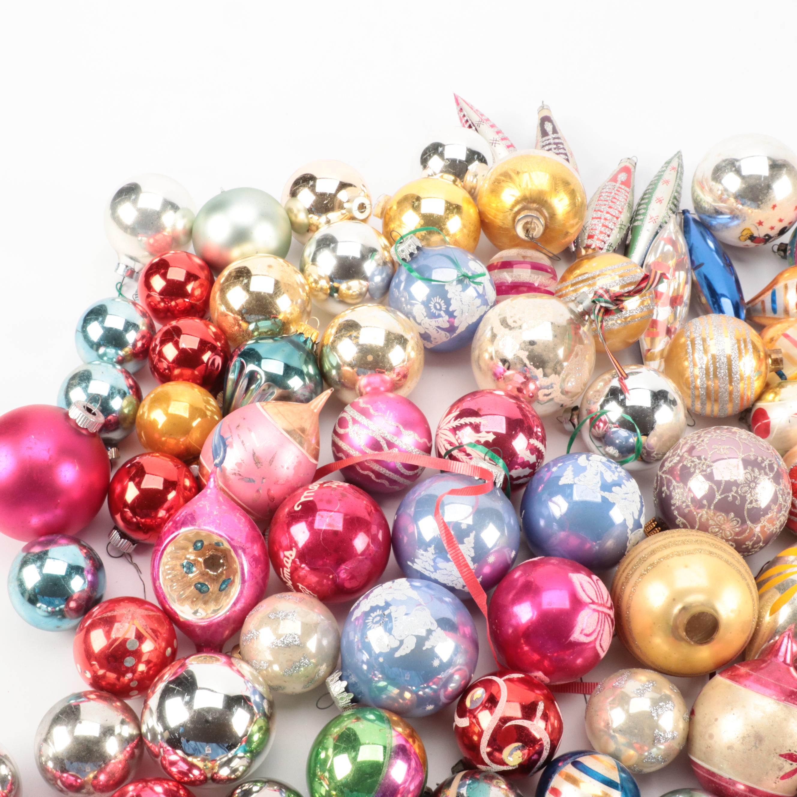 Blown Glass Christmas Tree Ornaments, Mid to Late 20th Century