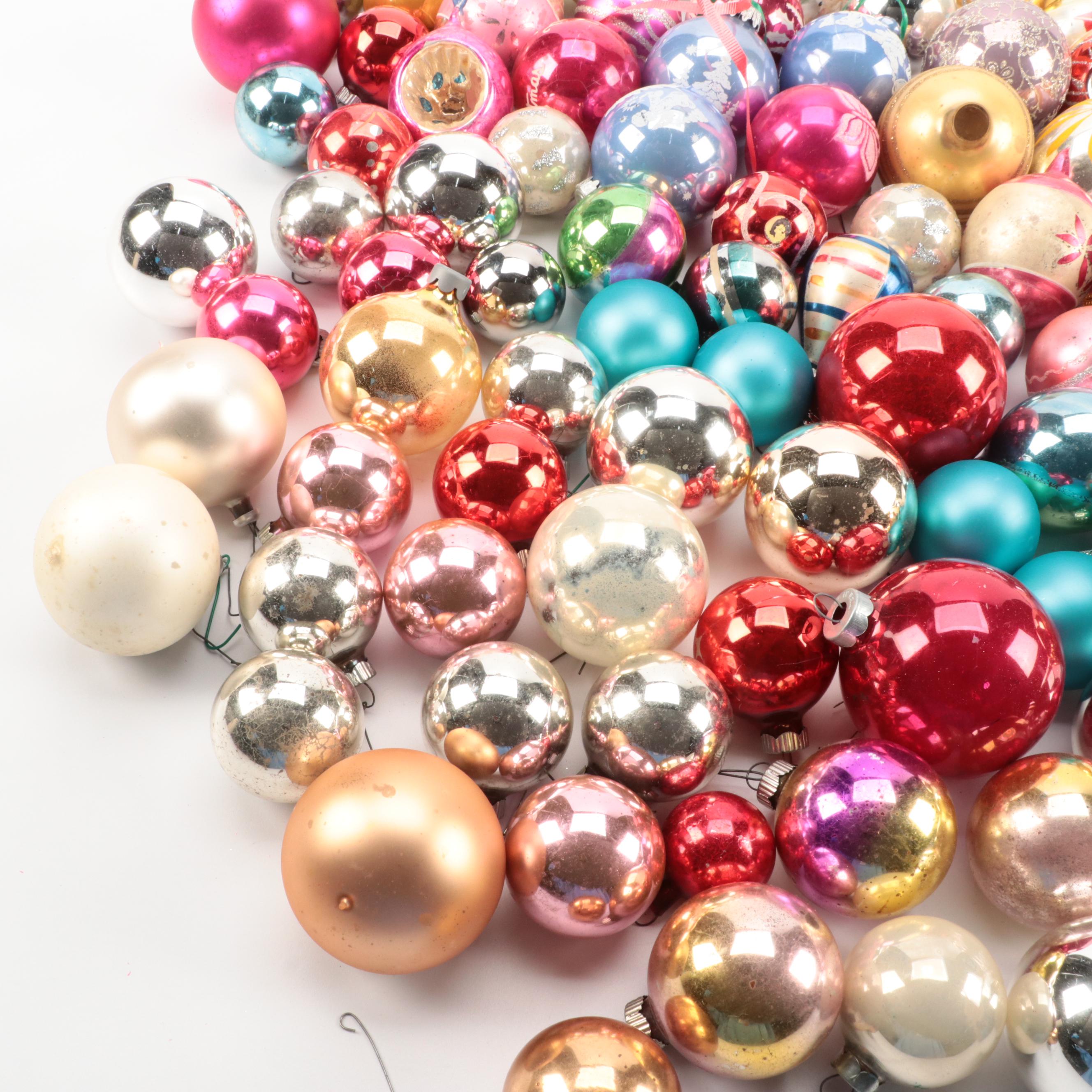 Blown Glass Christmas Tree Ornaments, Mid to Late 20th Century