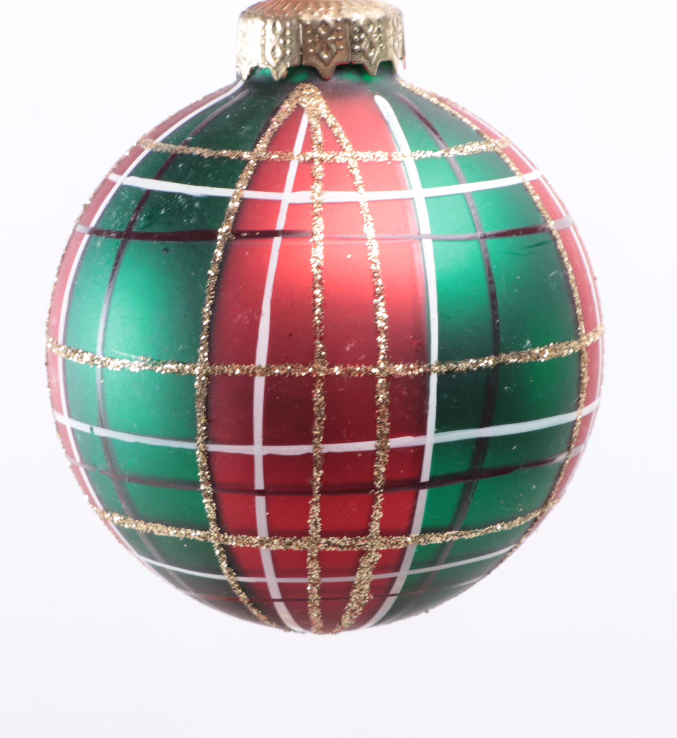 Shiny Brite and Other Glass Christmas Ornaments With Garland, Mid to Late 20th C