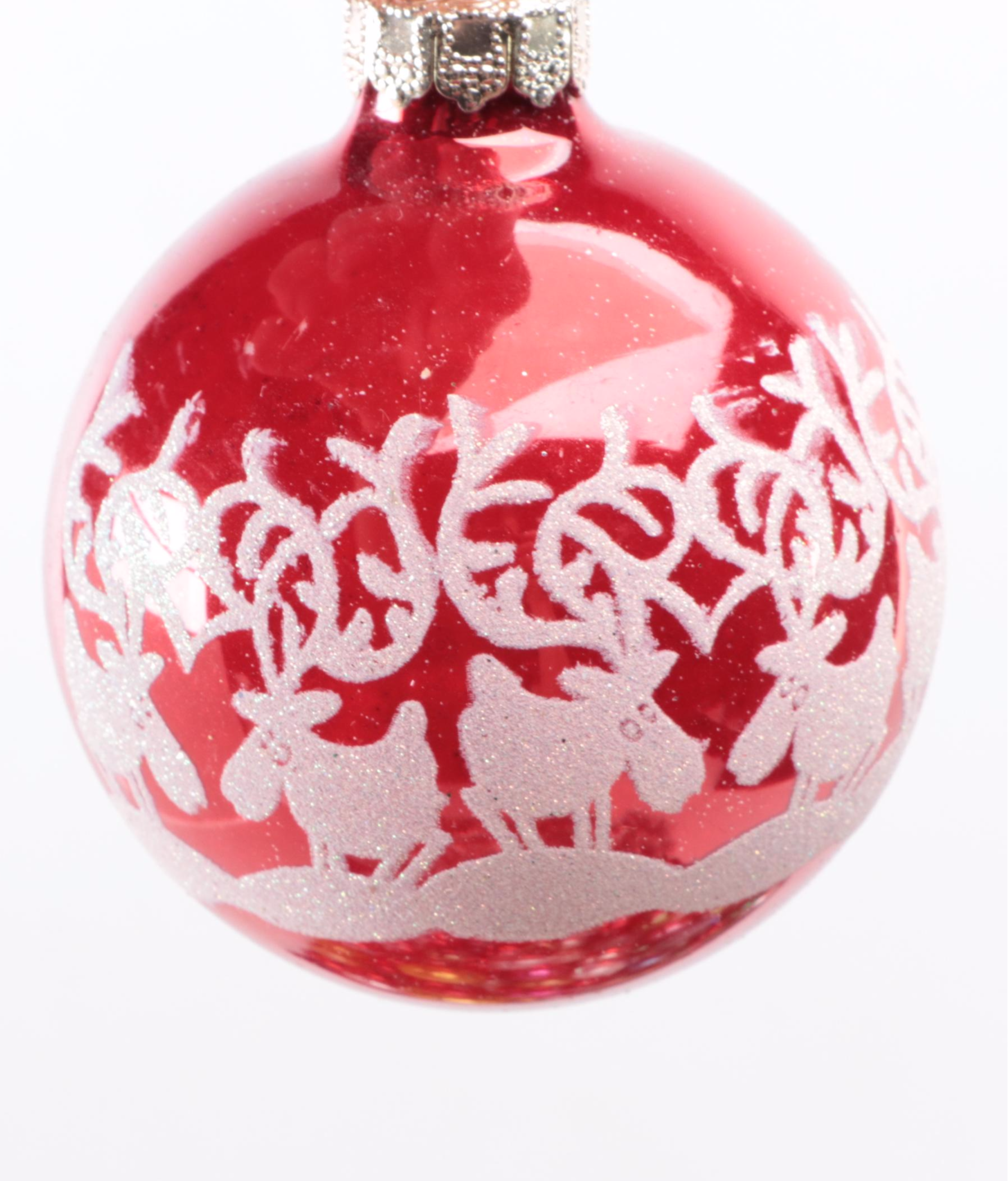 Shiny Brite and Other Glass Christmas Ornaments With Garland, Mid to Late 20th C