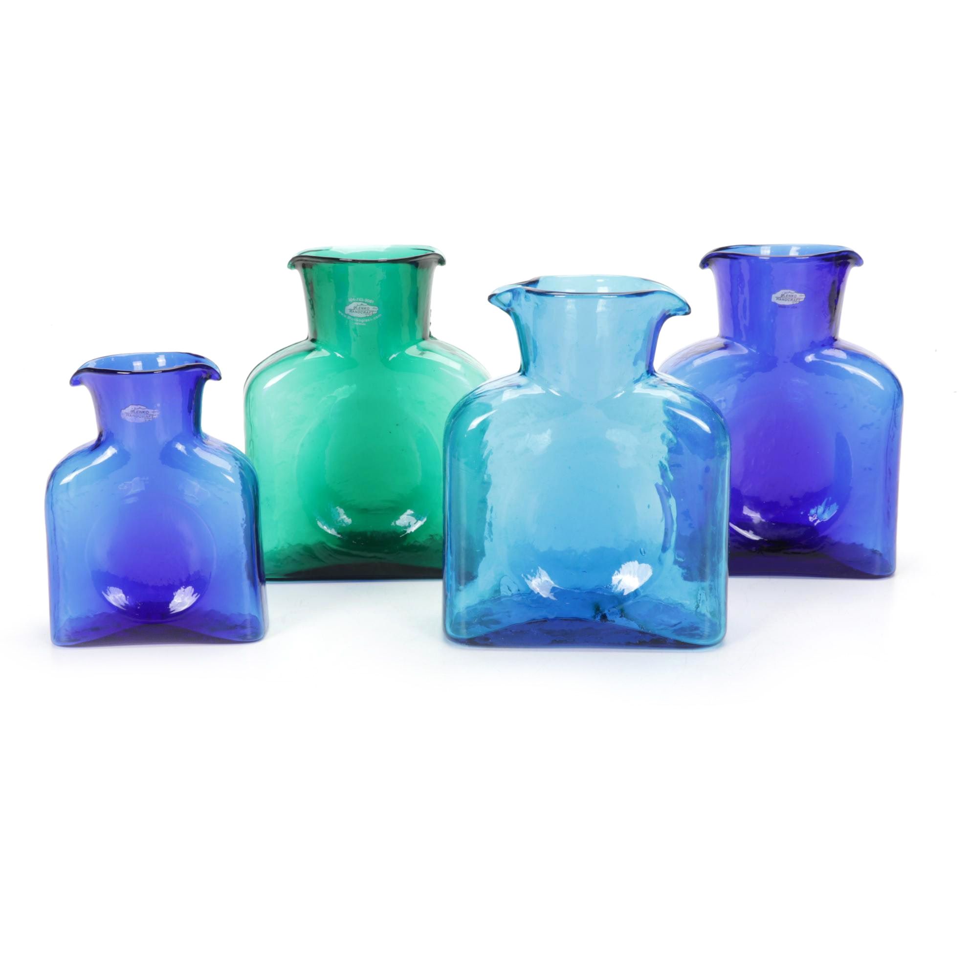 Blenko Blown Glass Water Bottles