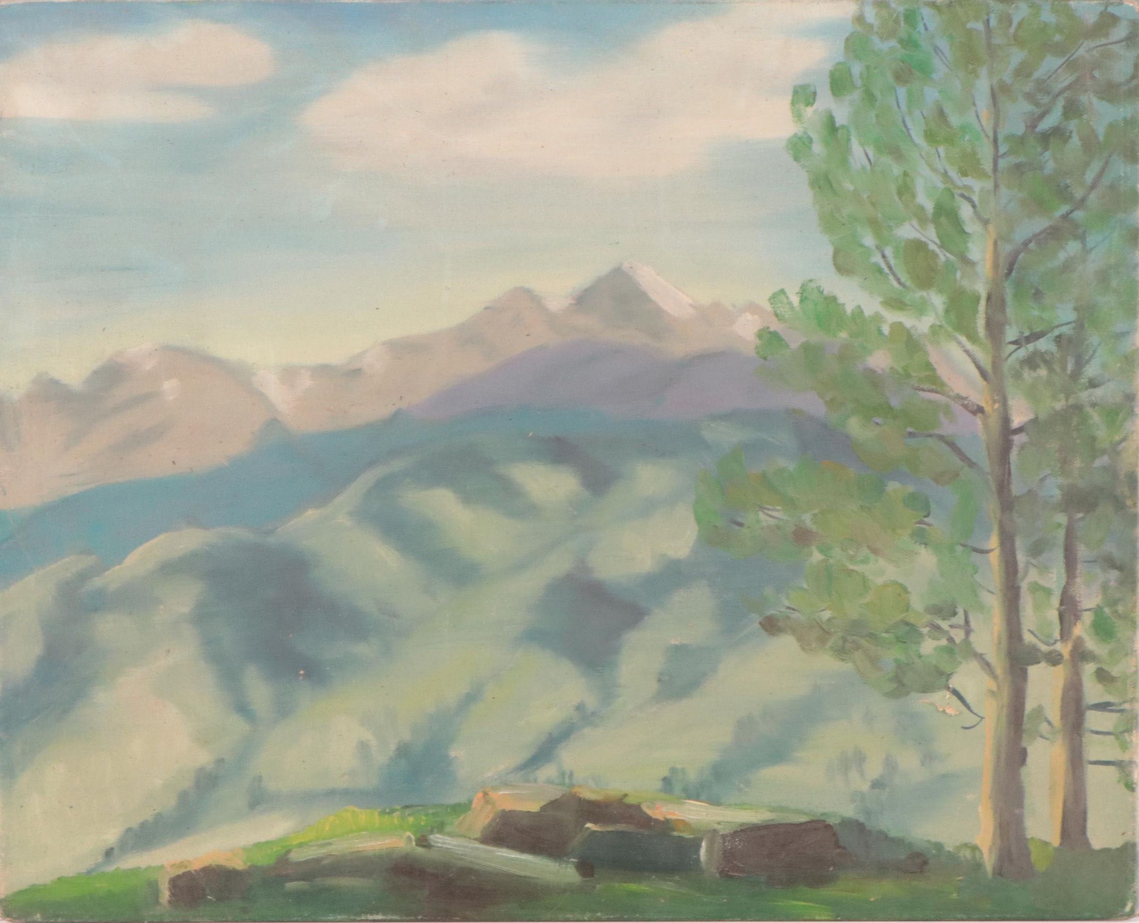 Dan Burne Jones Oil Painting of Alpine Landscape