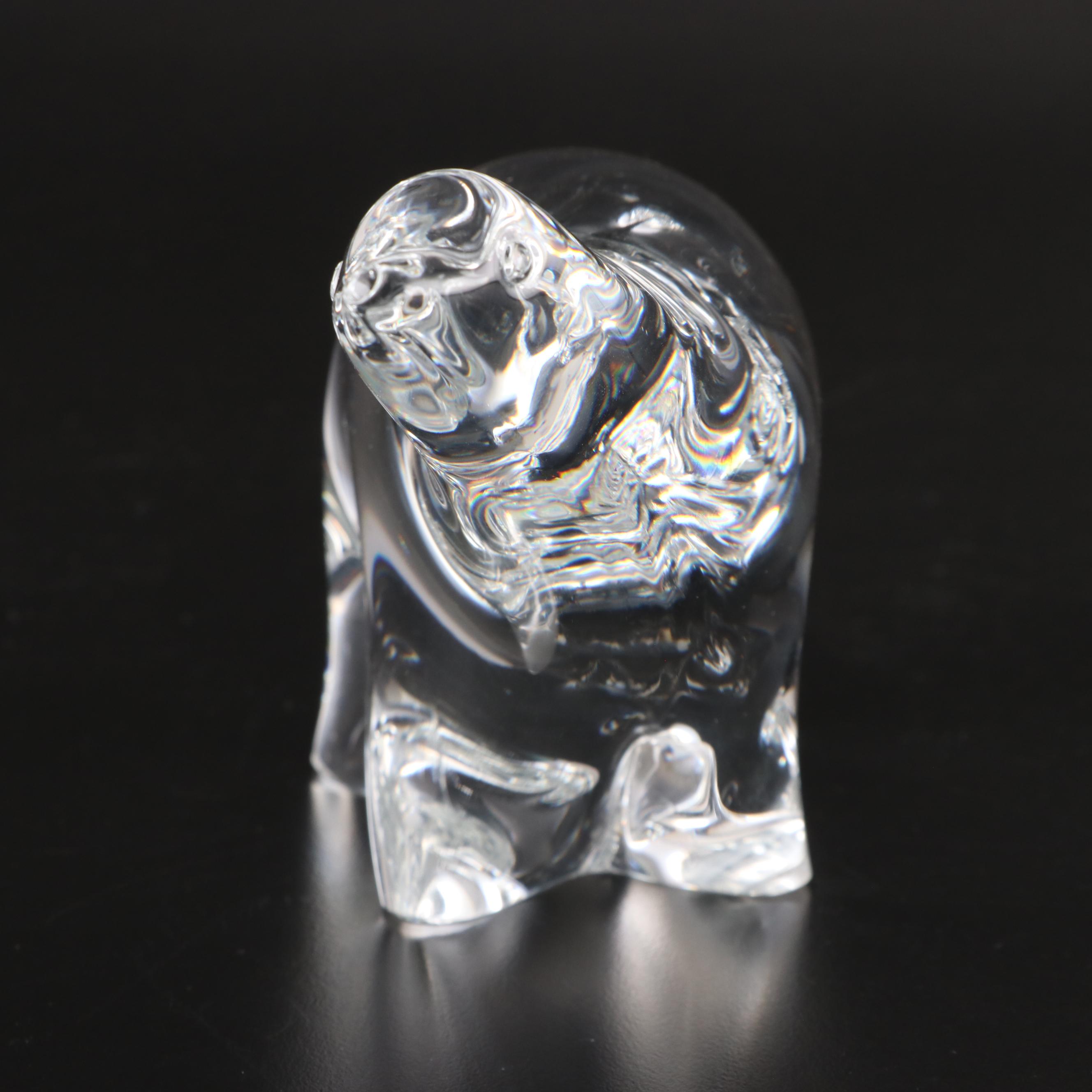 Folke Walving for Målerås Glassworks Swedish Crystal Polar Bear Figurine