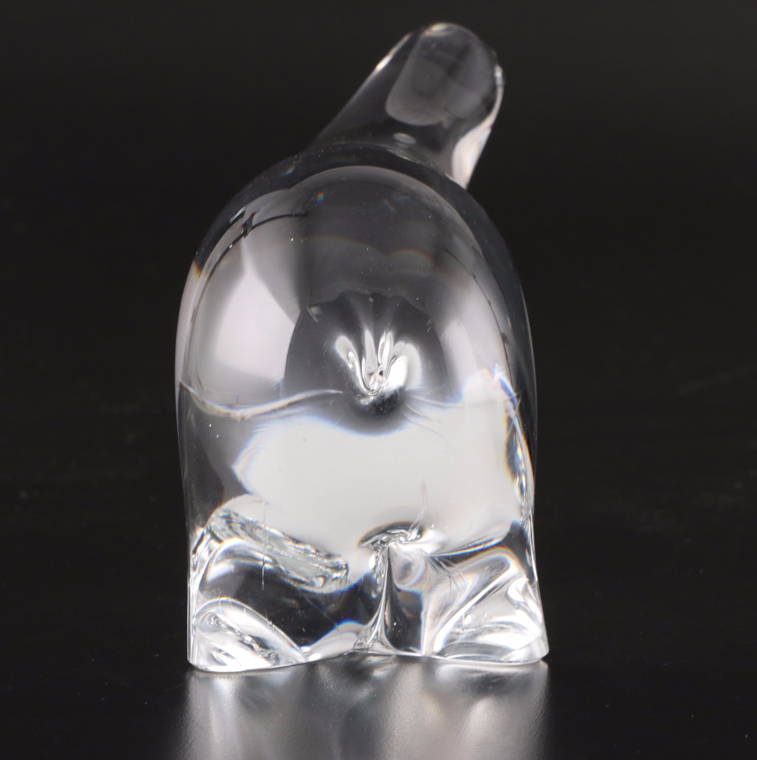 Folke Walving for Målerås Glassworks Swedish Crystal Polar Bear Figurine