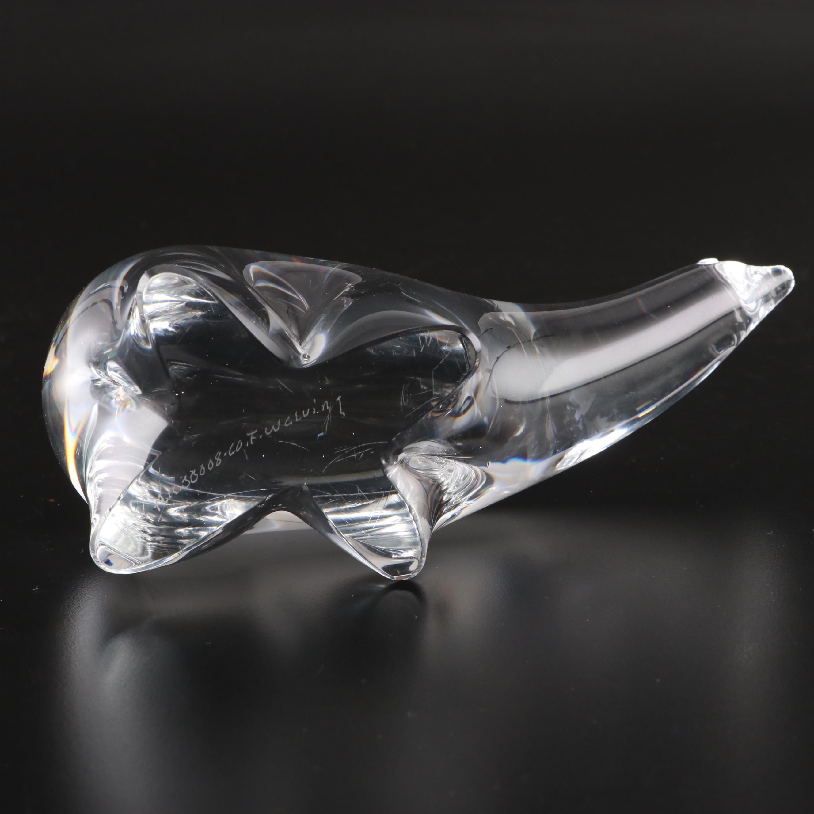 Folke Walving for Målerås Glassworks Swedish Crystal Polar Bear Figurine