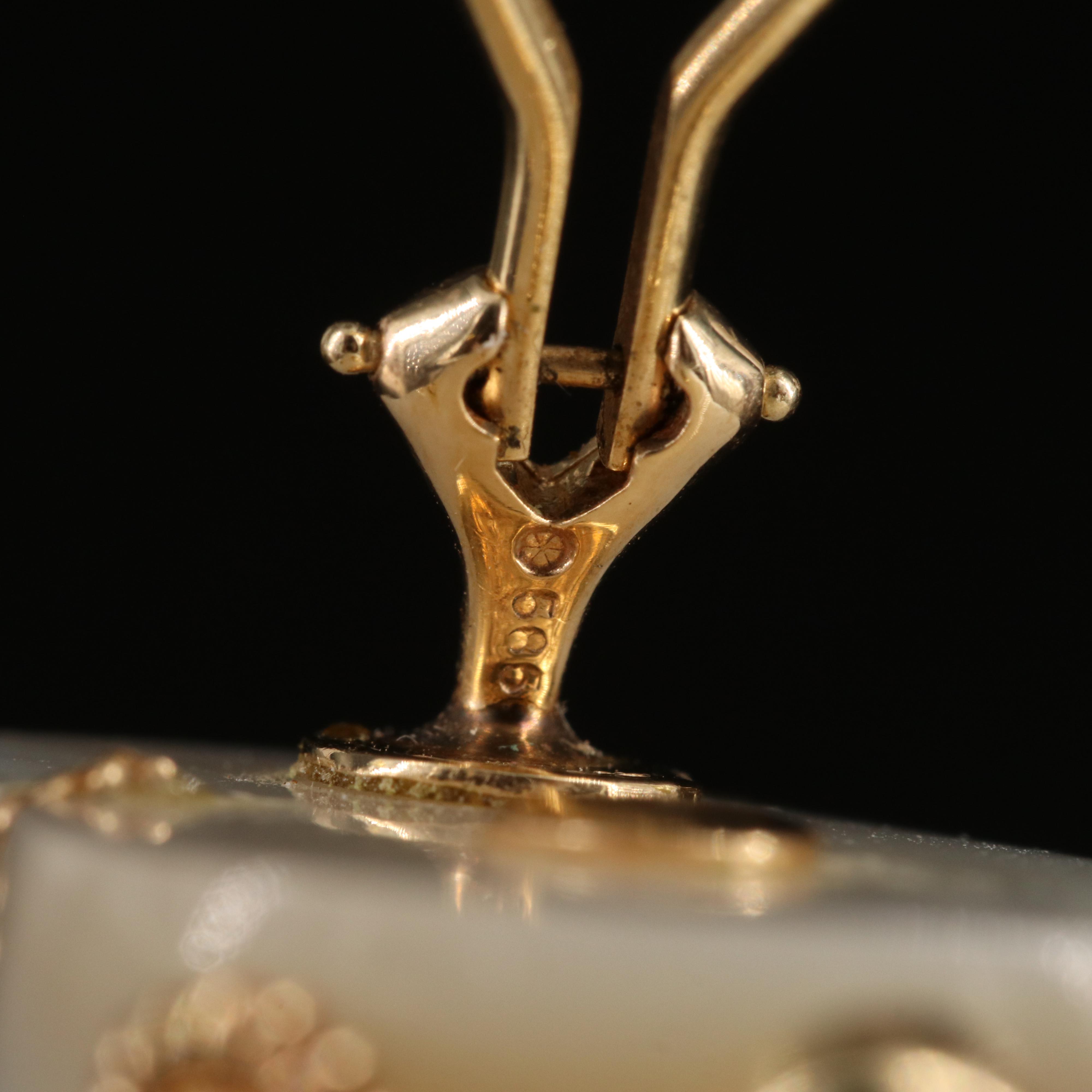 14K Shell and Peridot Earrings