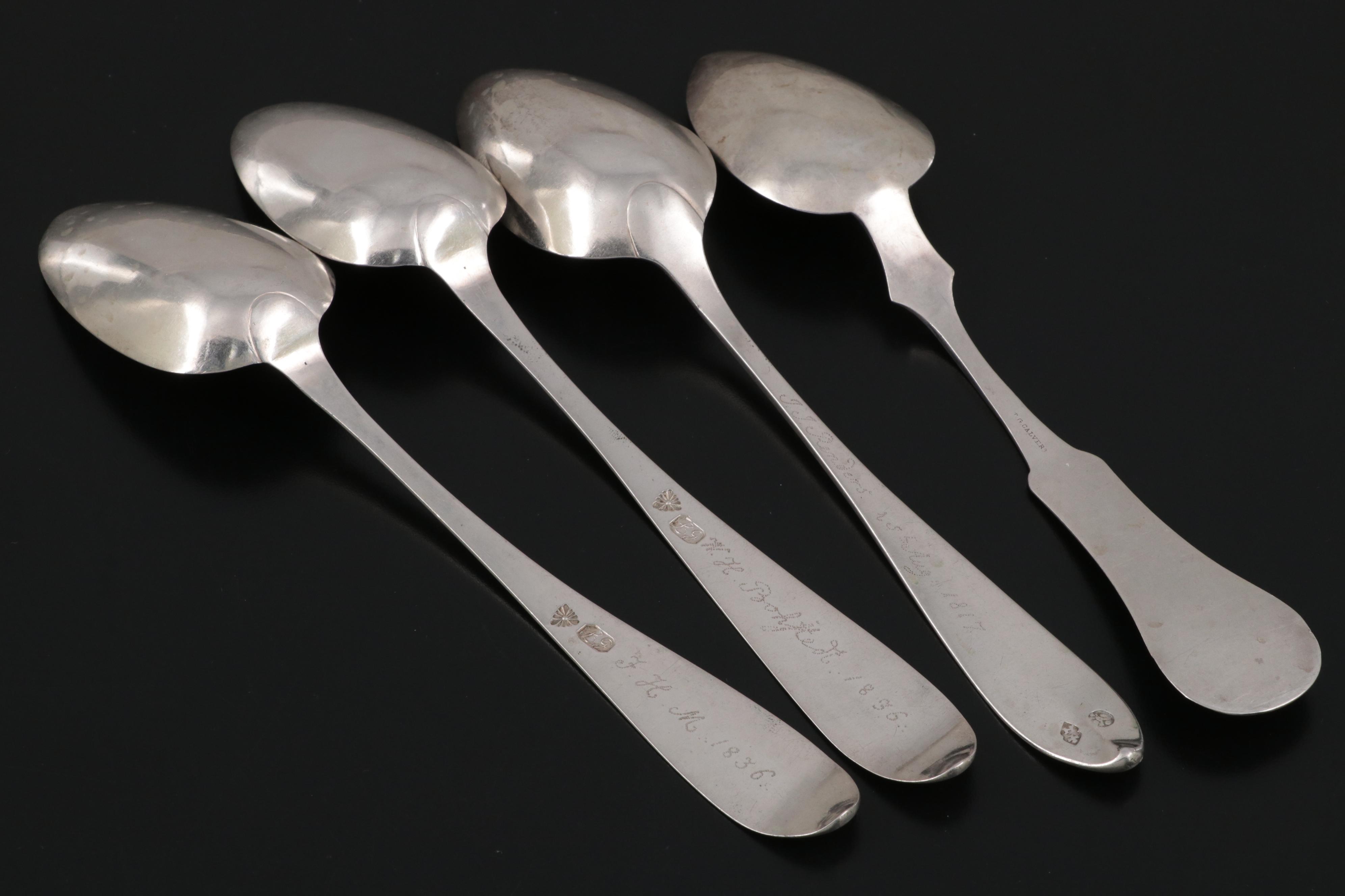 American Coins Silver Spoons, 19th Century