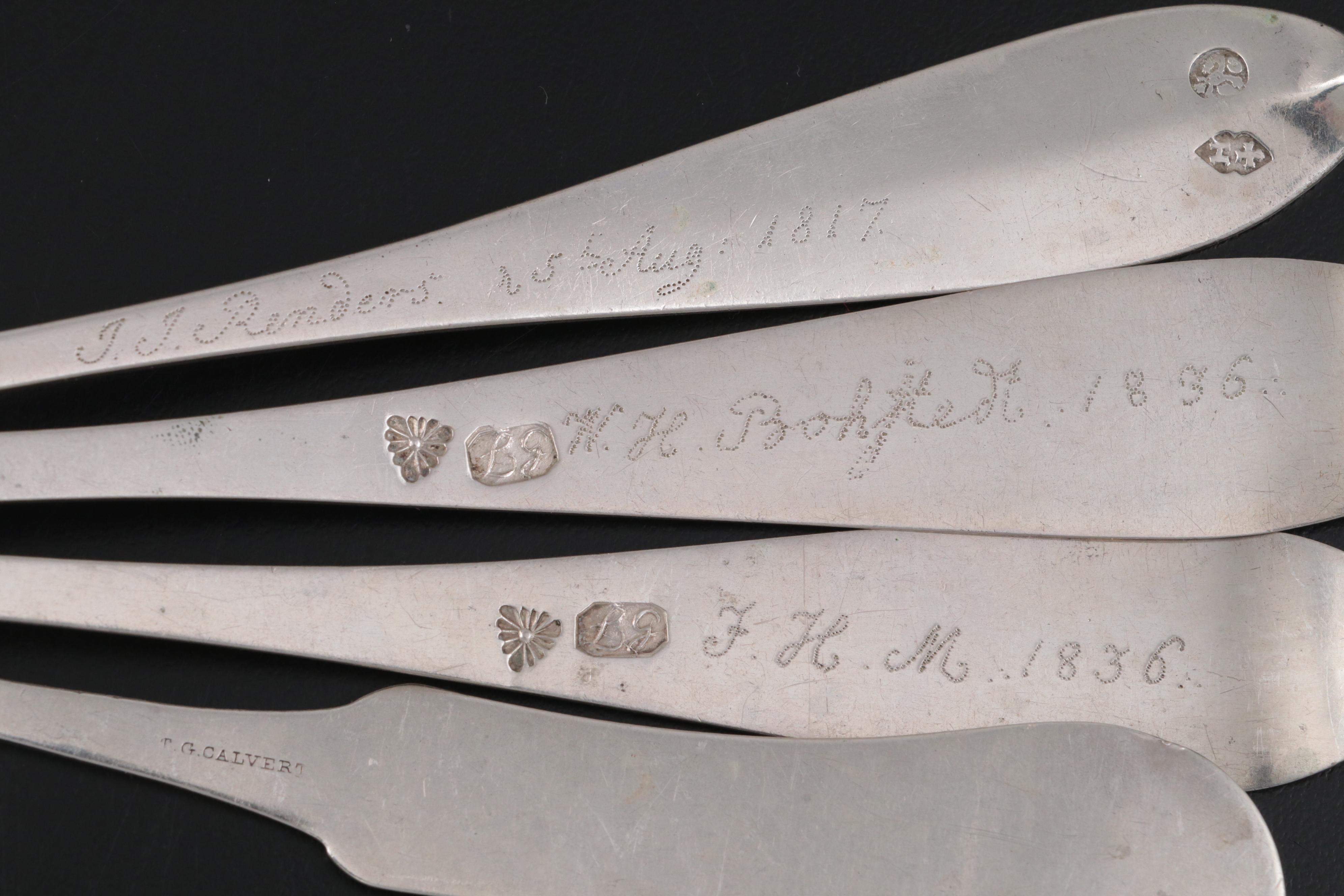 American Coins Silver Spoons, 19th Century