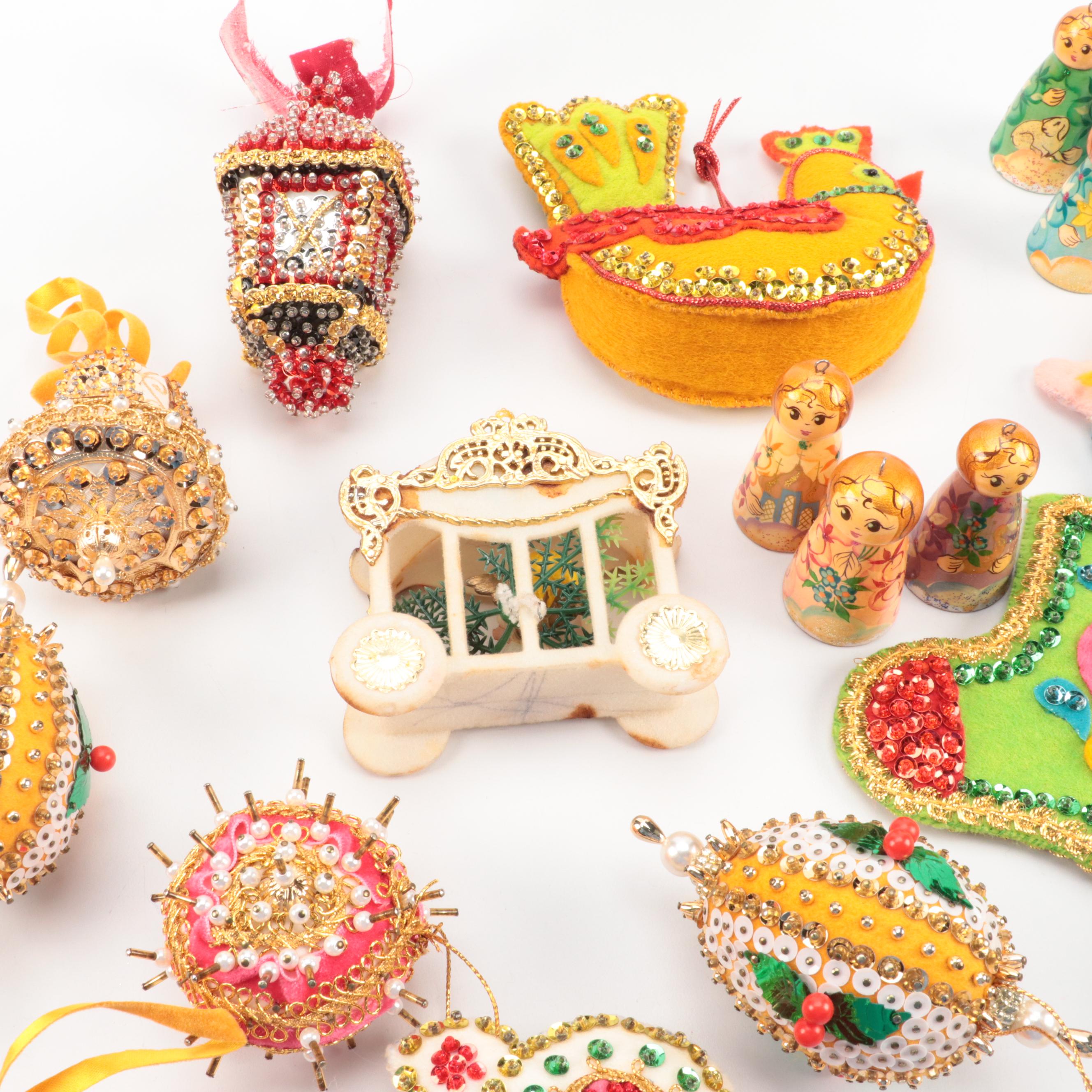 Victorian Style Sequin Christmas Ornaments and Other Ornaments