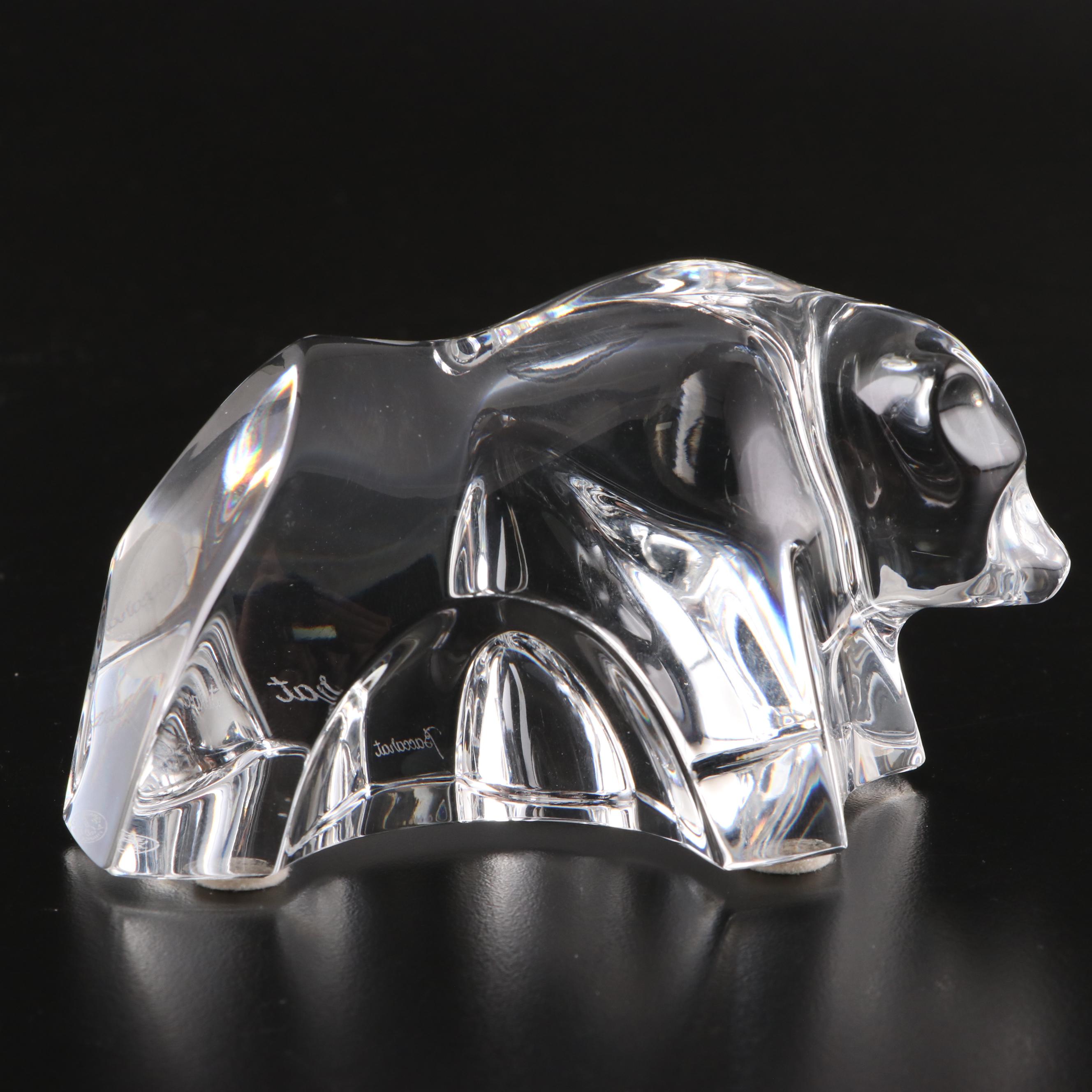 Baccarat Crystal Polar Bear and Grizzly Bear Figurines