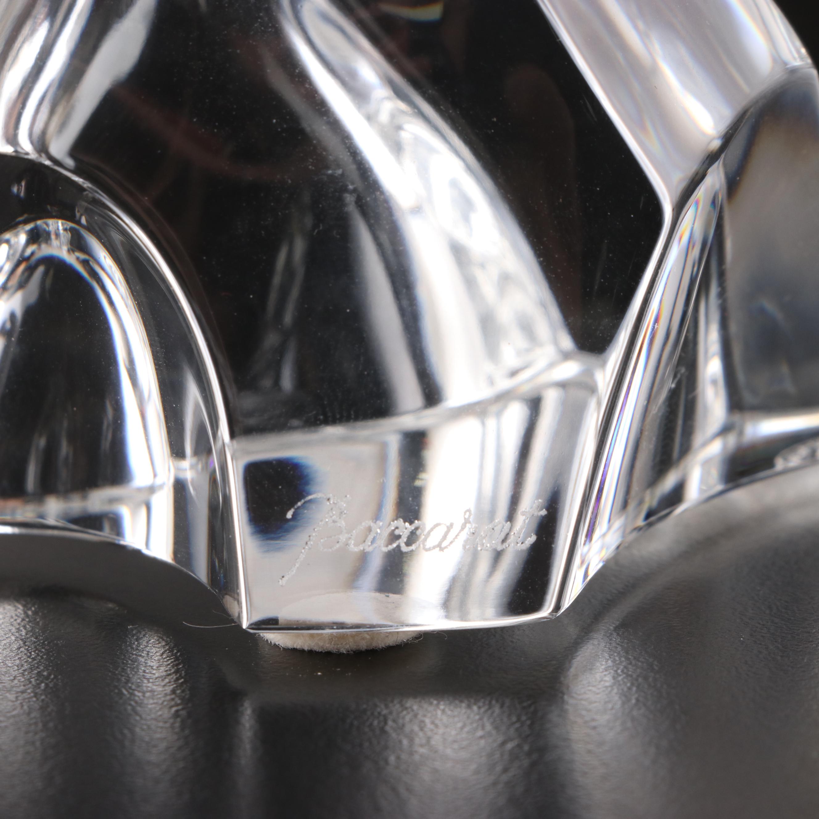 Baccarat Crystal Polar Bear and Grizzly Bear Figurines