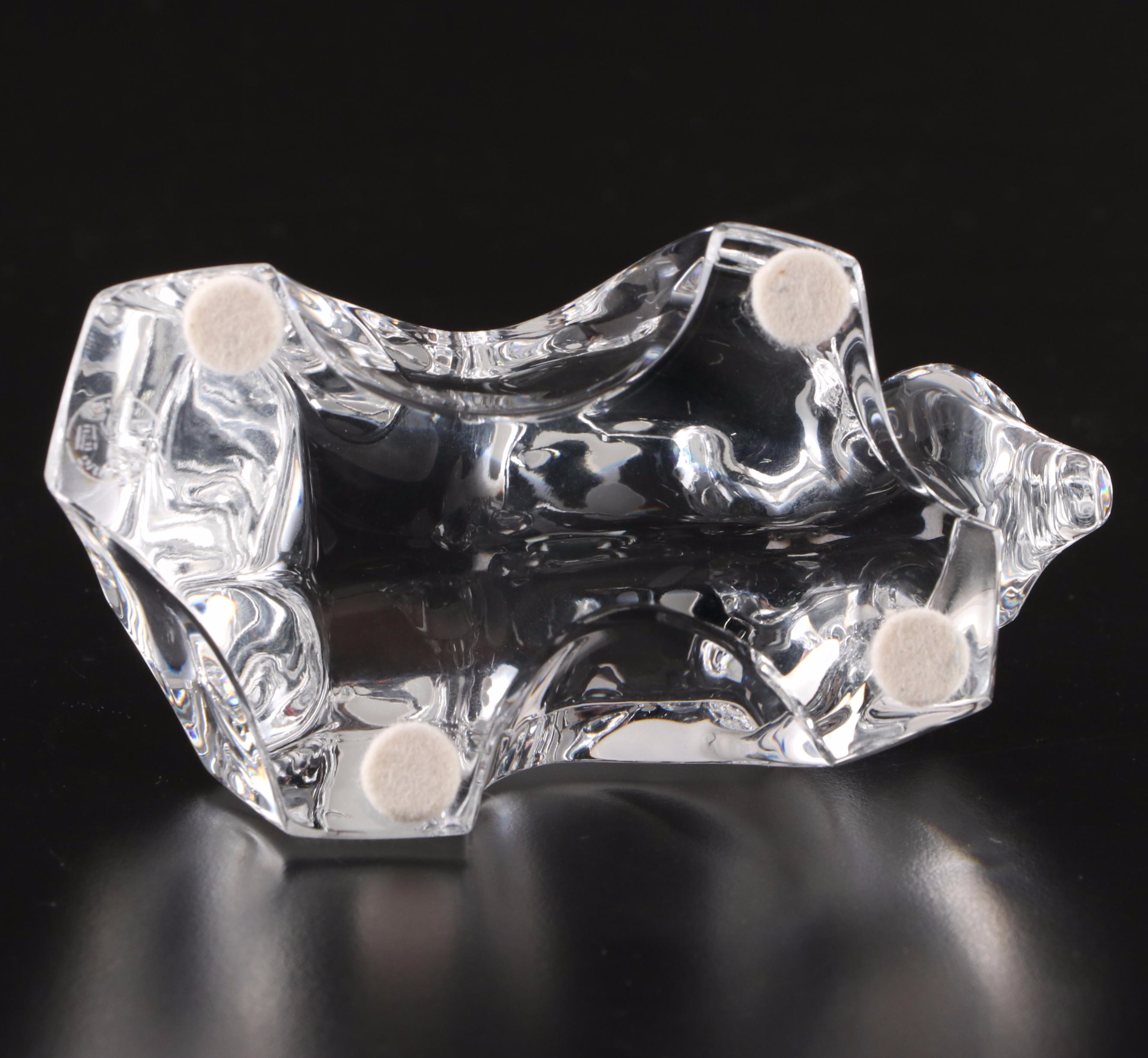 Baccarat Crystal Polar Bear and Grizzly Bear Figurines