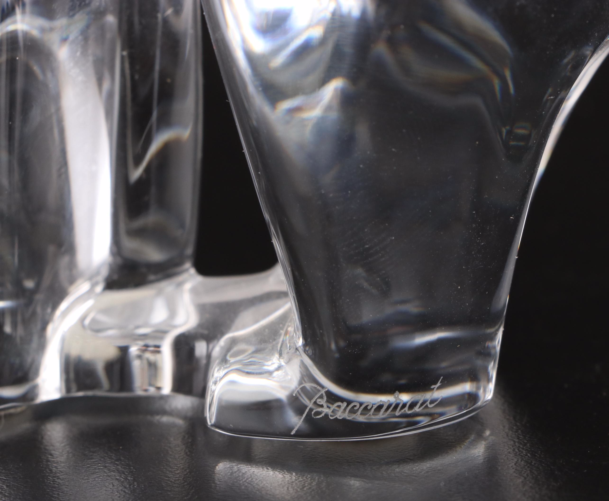 Baccarat Crystal Polar Bear and Grizzly Bear Figurines