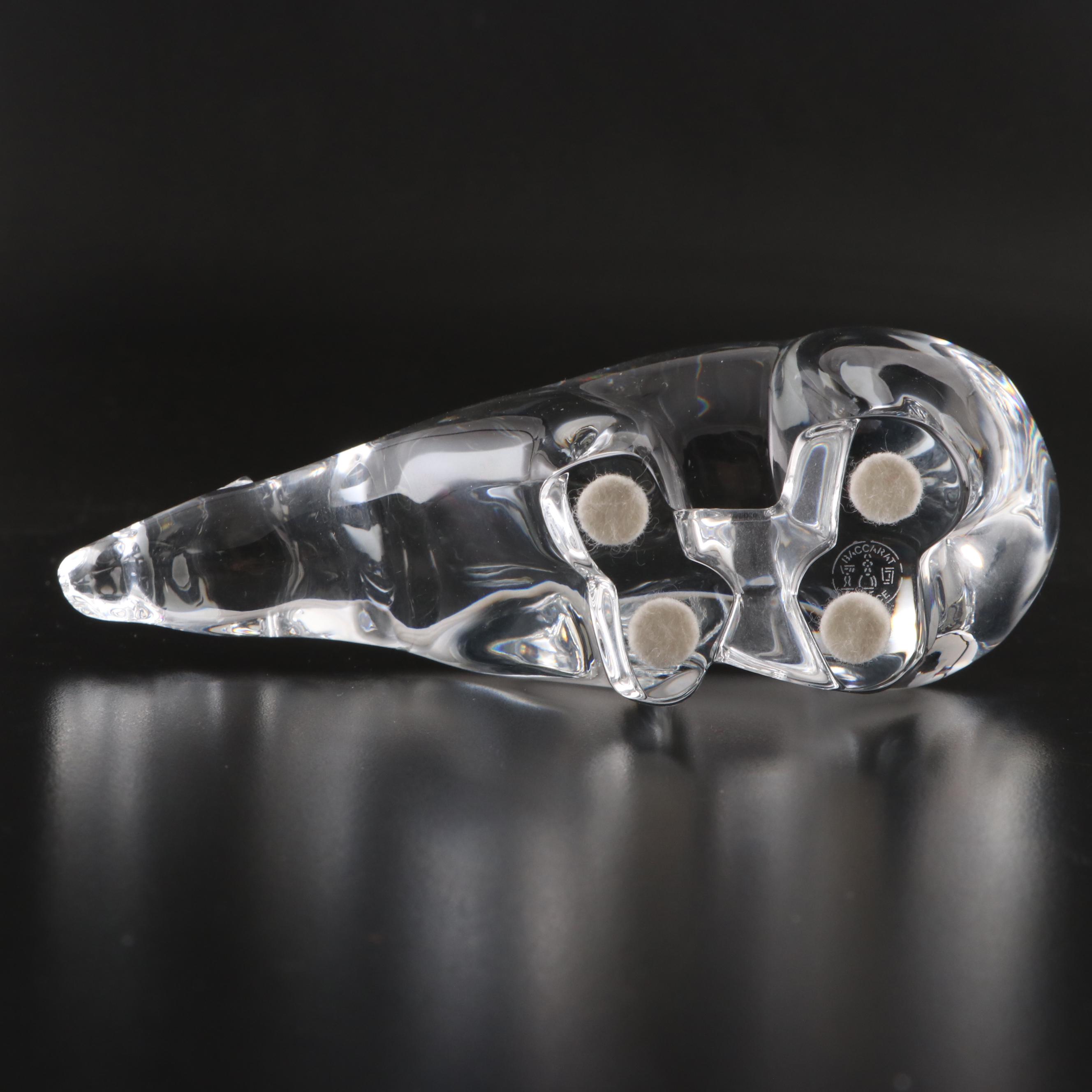 Baccarat Crystal Polar Bear and Grizzly Bear Figurines