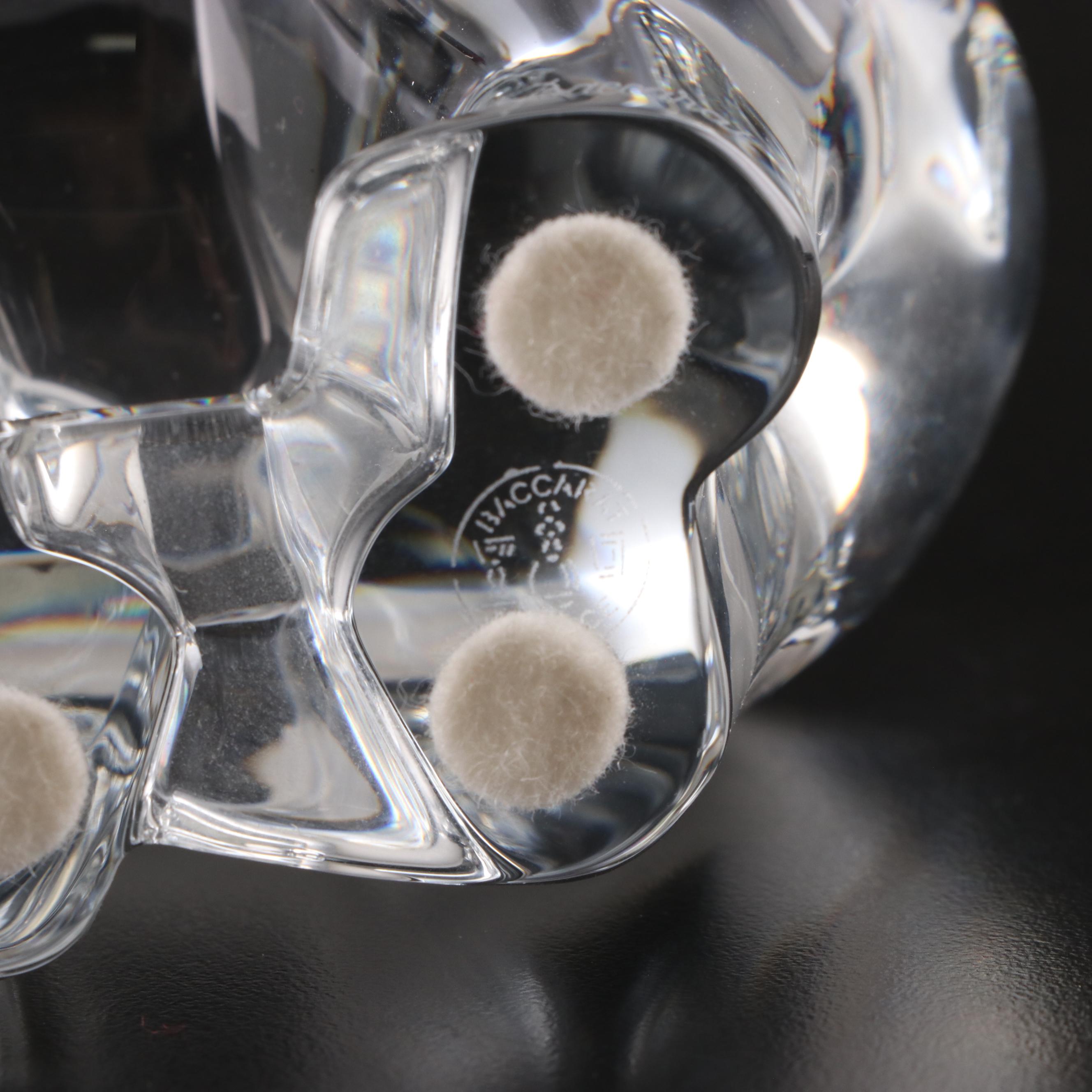 Baccarat Crystal Polar Bear and Grizzly Bear Figurines