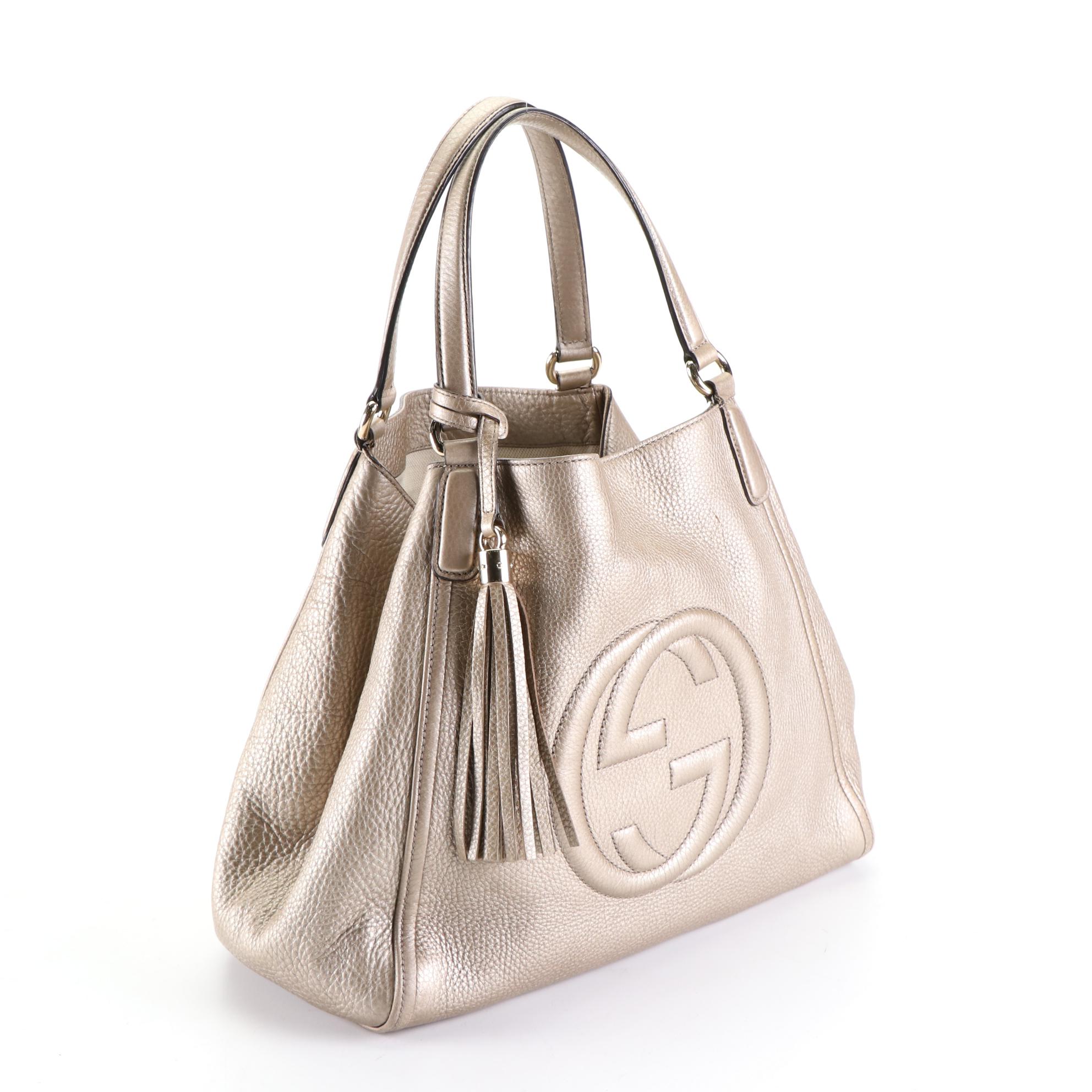 Gucci Soho Metallic Leather Handbag with Tassel