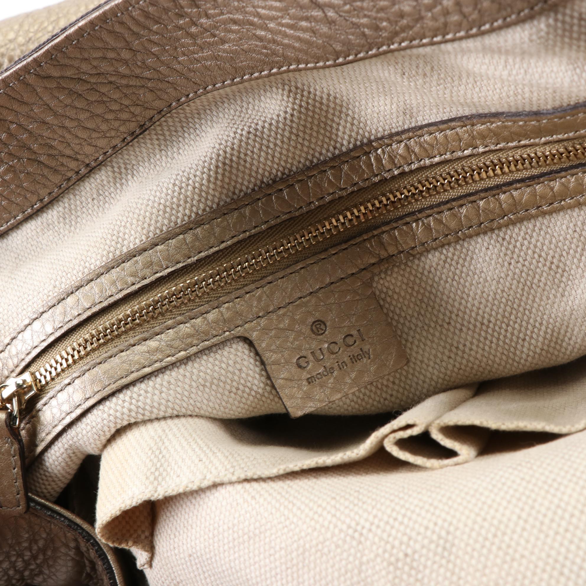 Gucci Soho Metallic Leather Handbag with Tassel