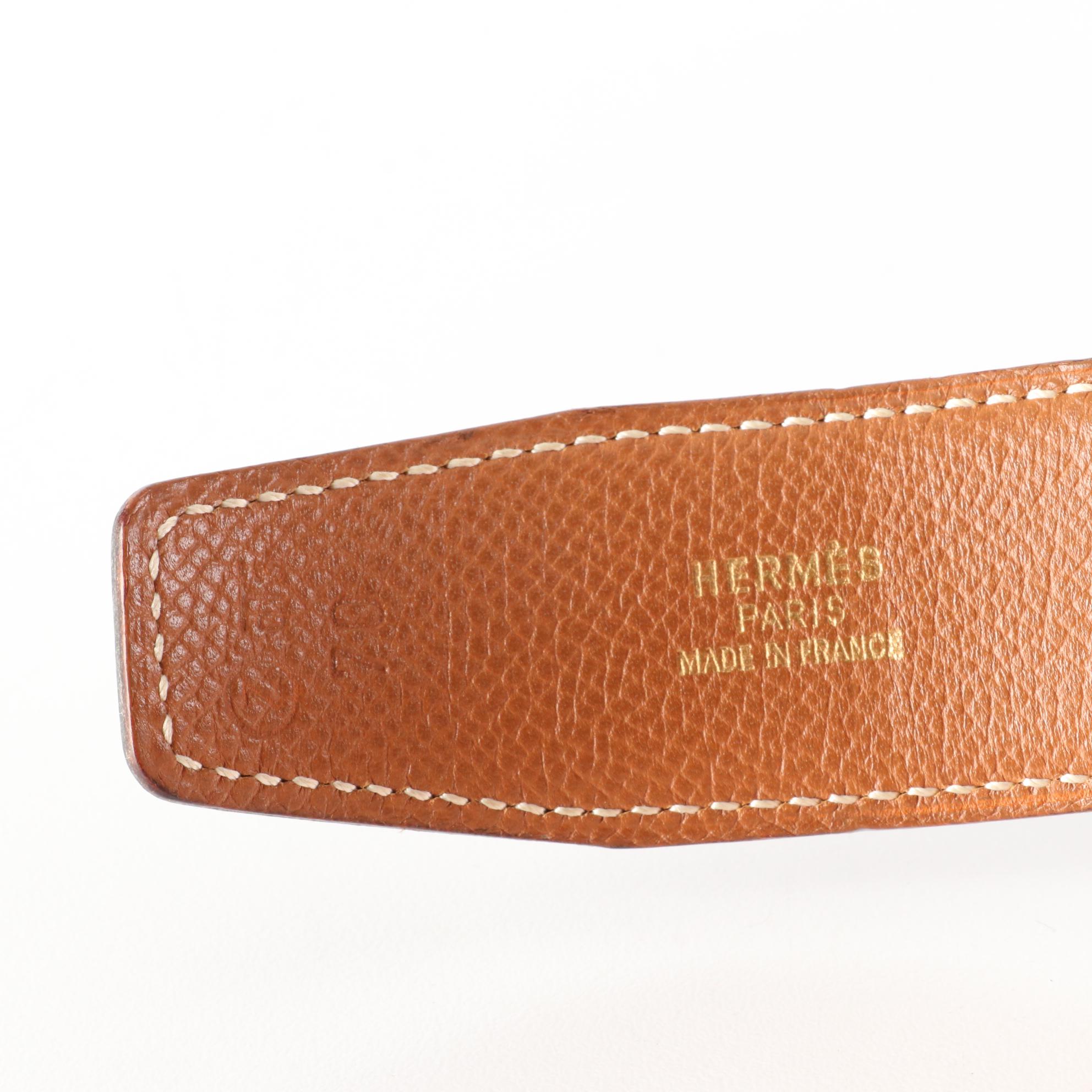 Hermès Reversible Leather Constance H Buckle Belt 32mm