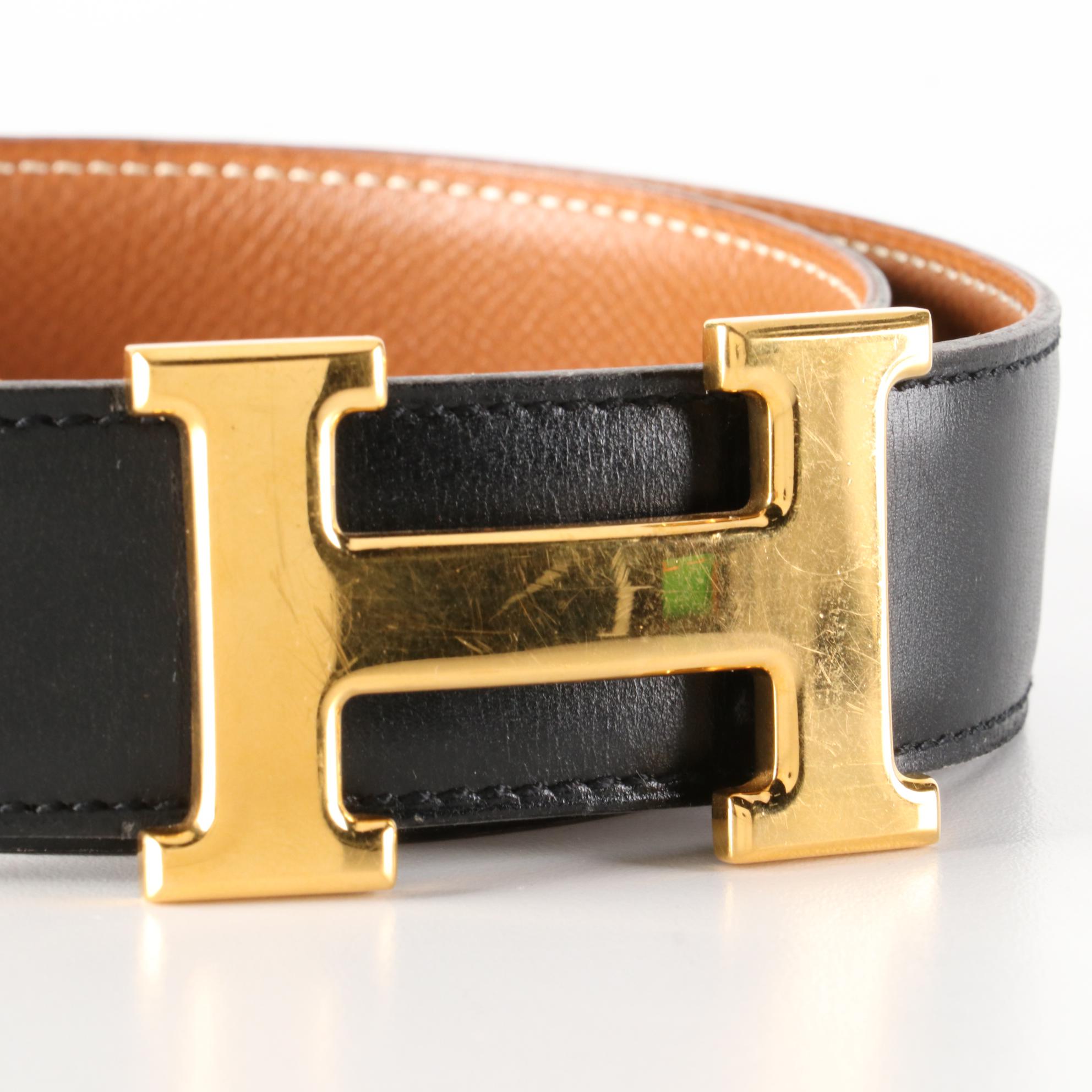 Hermès Reversible Leather Constance H Buckle Belt 32mm