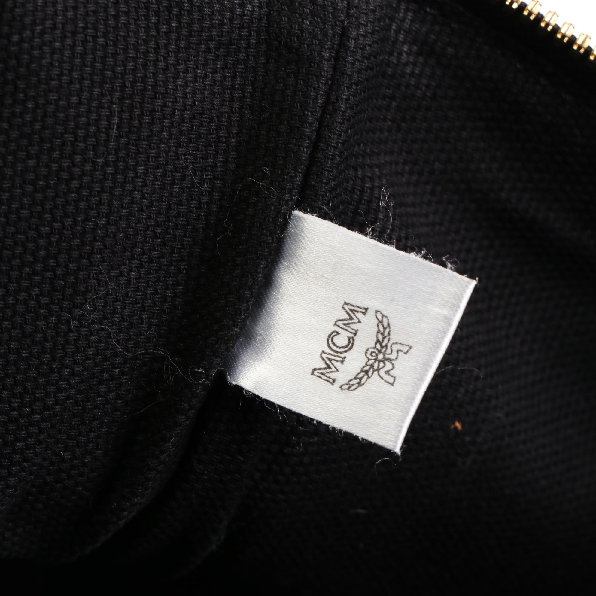 MCM Snake Effect Animal Print Leather Shoulder Bag