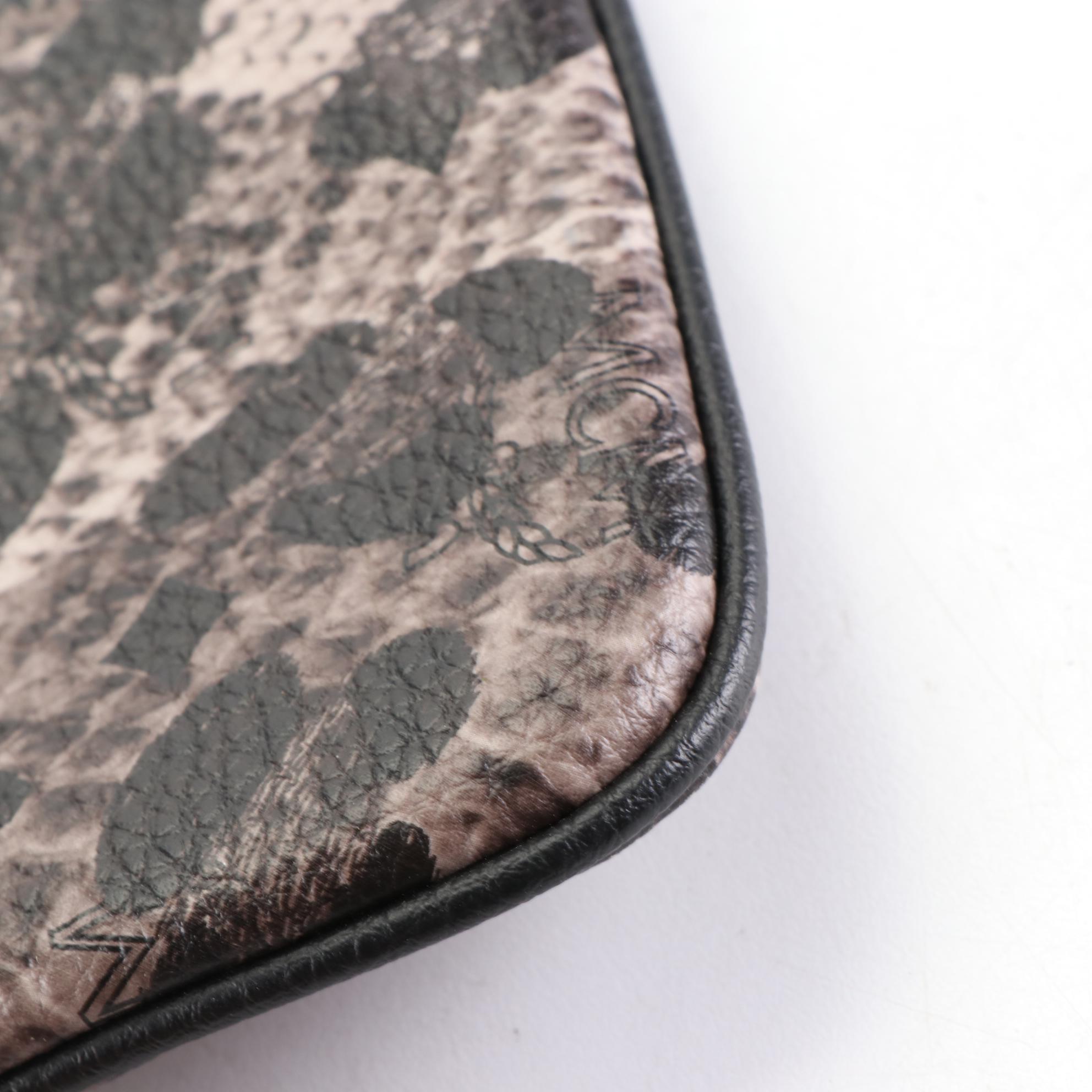 MCM Snake Effect Animal Print Leather Shoulder Bag