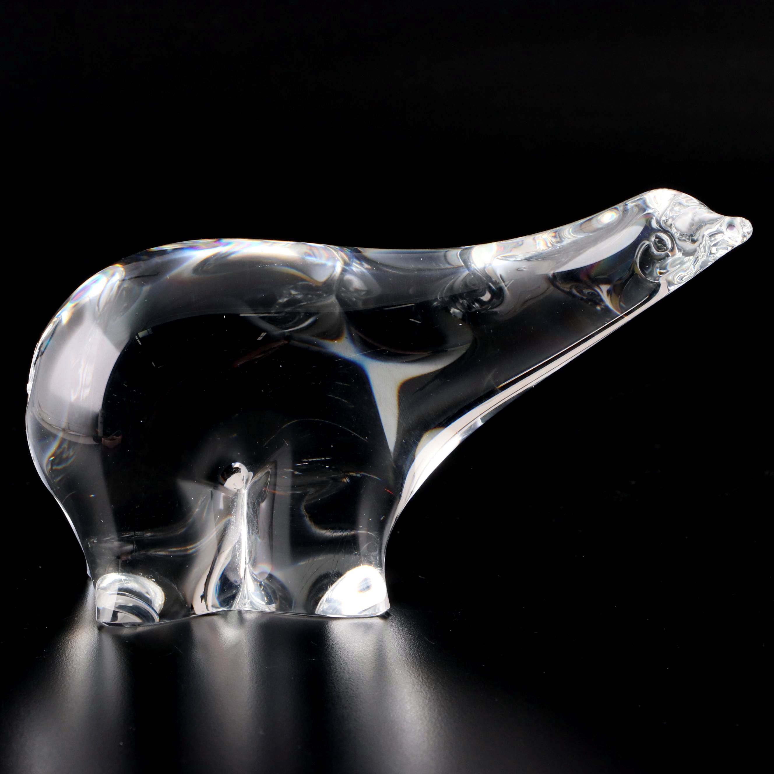 Folke Walving for Målerås Glassworks Swedish Crystal Polar Bear Figurine