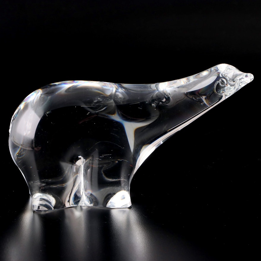 Folke Walving for Målerås Glassworks Swedish Crystal Polar Bear Figurine