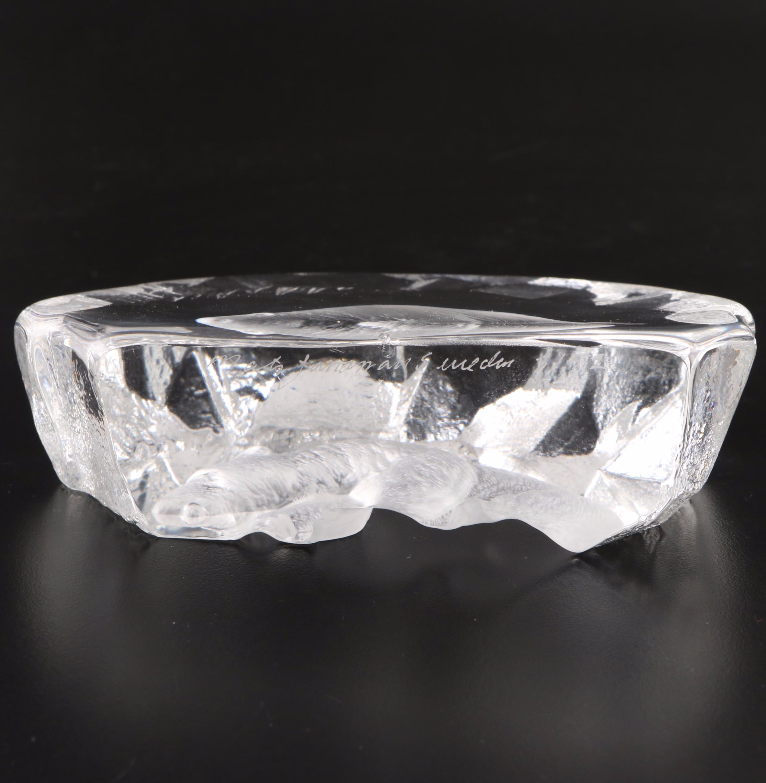 Mats Jonasson for Kosta Art Glass Polar Bear Paperweights