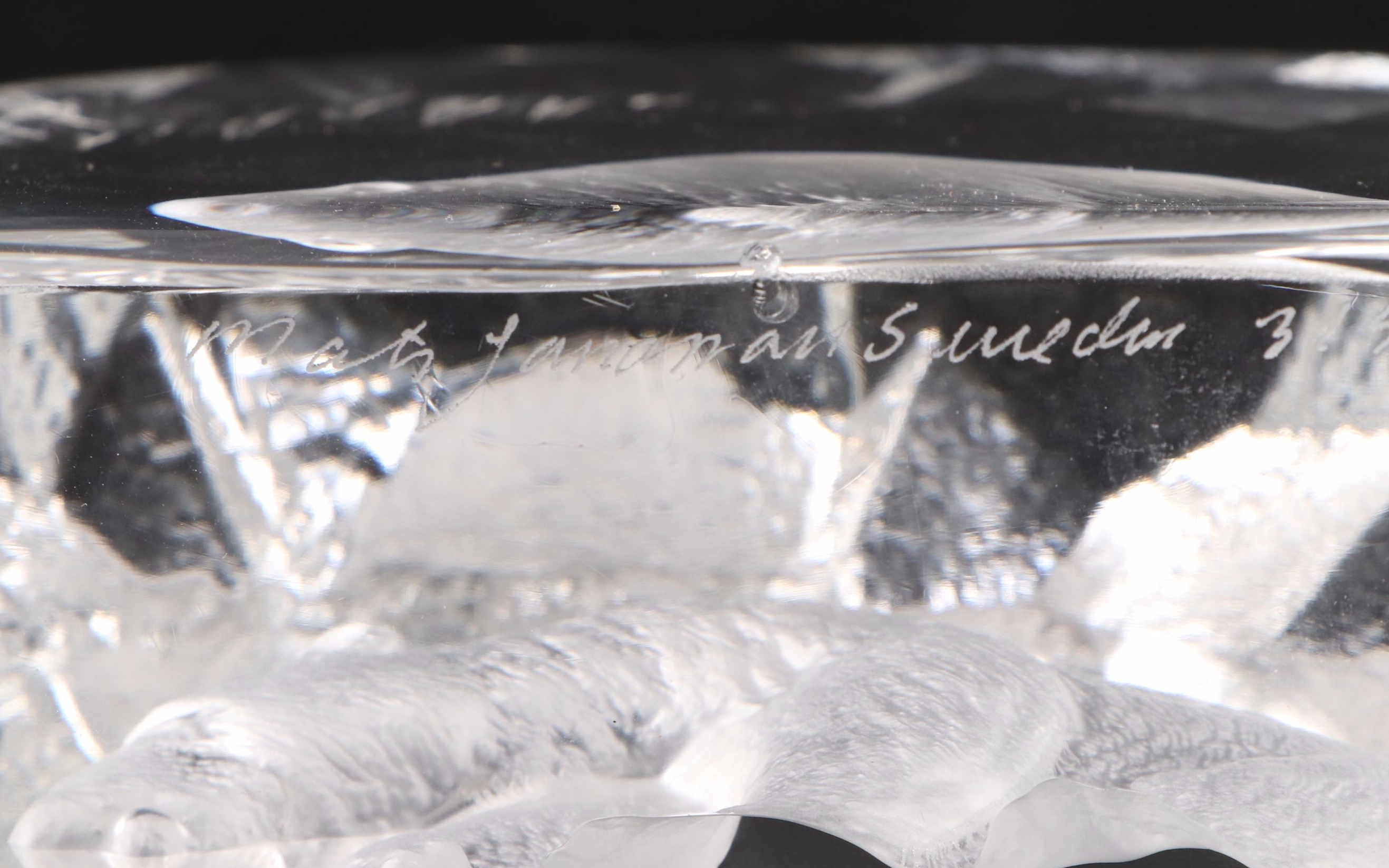 Mats Jonasson for Kosta Art Glass Polar Bear Paperweights