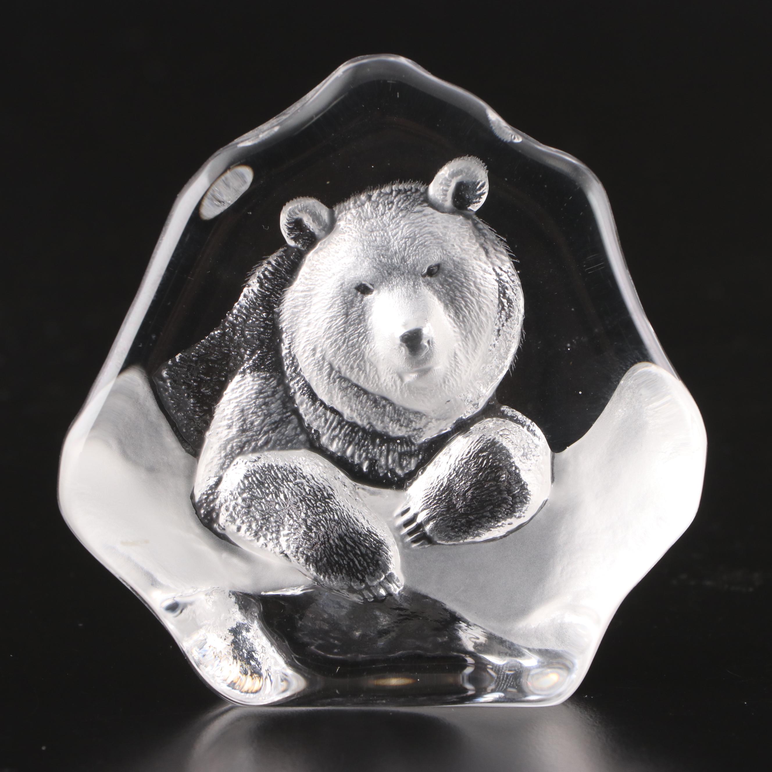 Mats Jonasson for Kosta Art Glass Polar Bear Paperweights