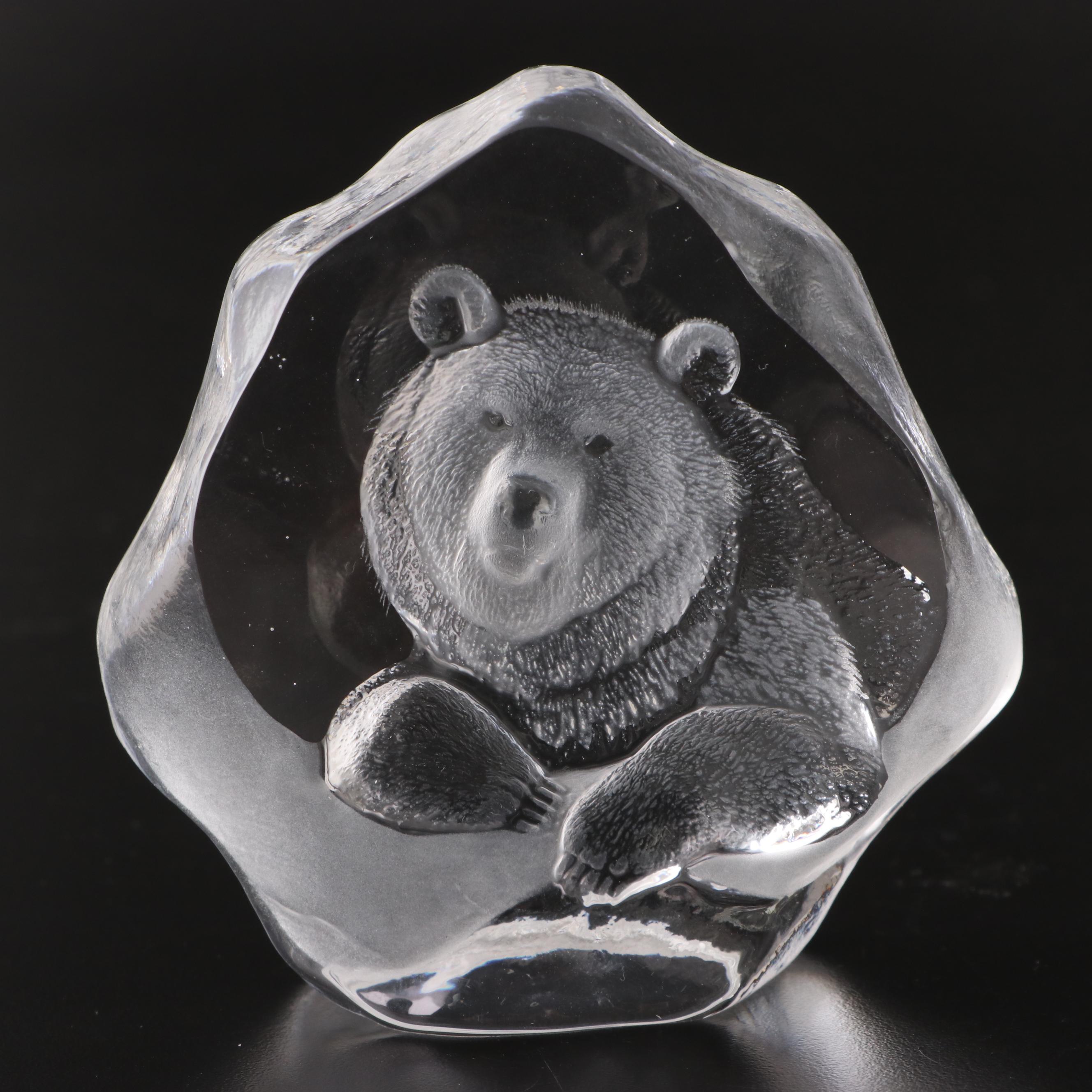 Mats Jonasson for Kosta Art Glass Polar Bear Paperweights