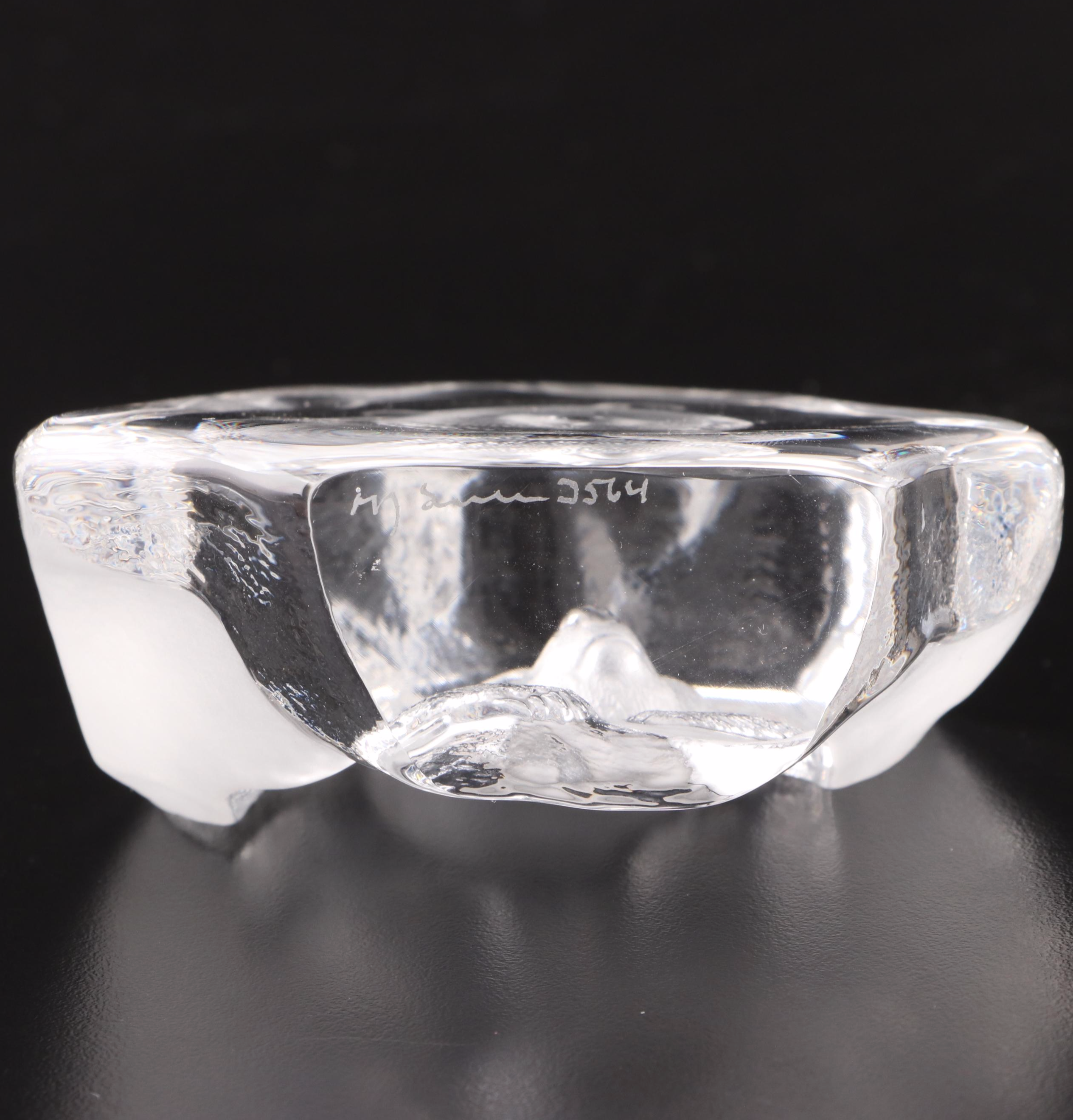 Mats Jonasson for Kosta Art Glass Polar Bear Paperweights