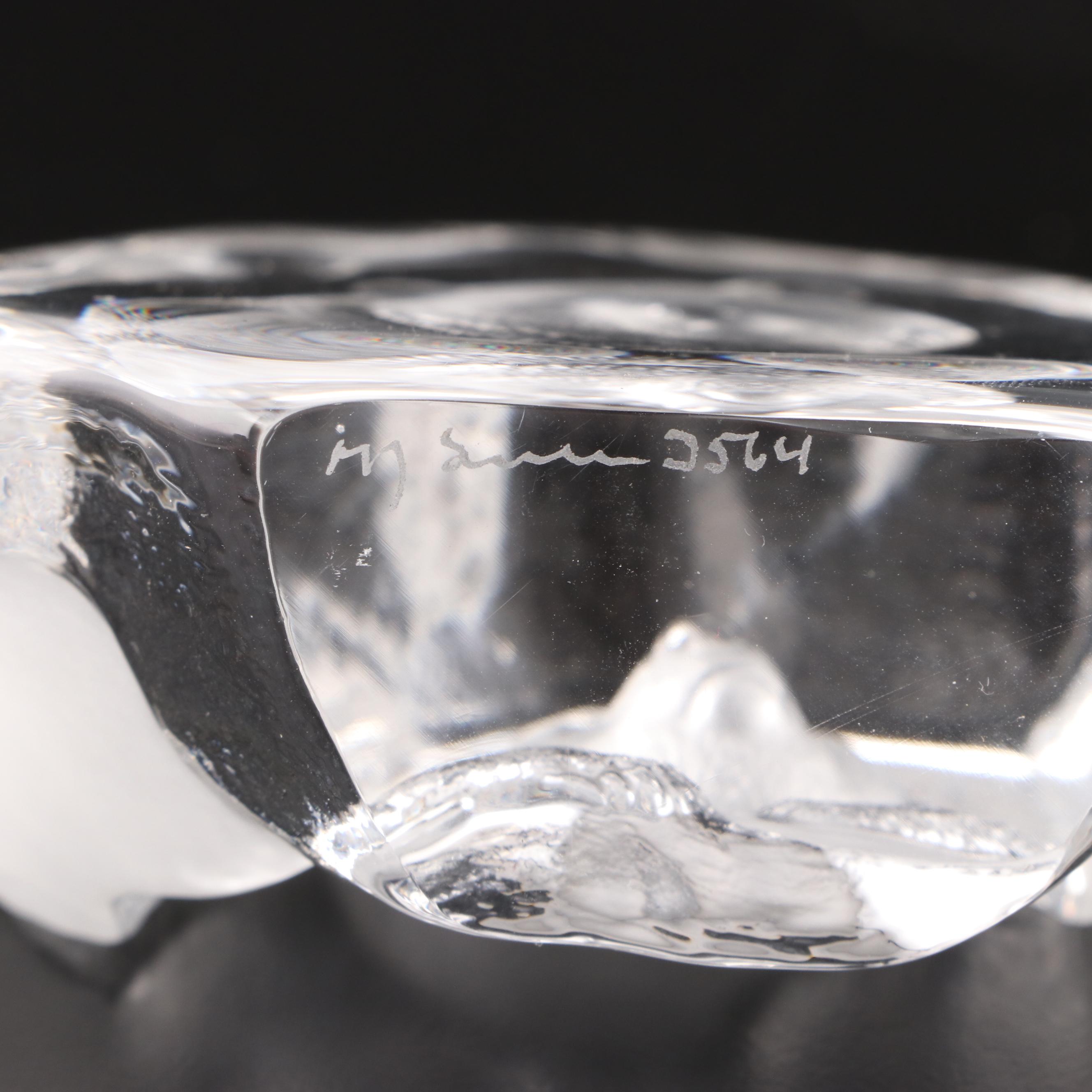 Mats Jonasson for Kosta Art Glass Polar Bear Paperweights