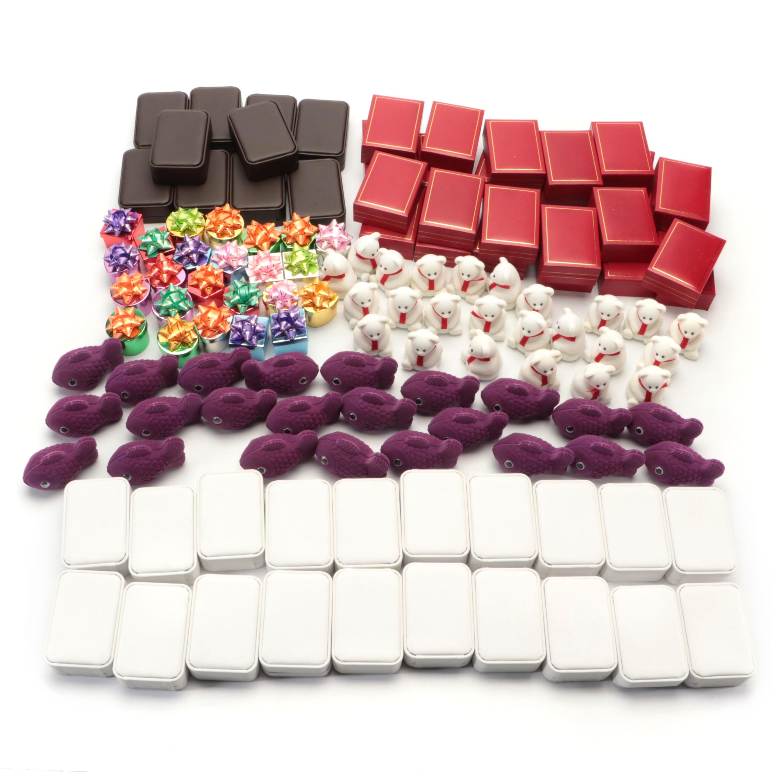 Assorted Fish, Bear, Metallic and Rectangular Jewelry Gift Boxes