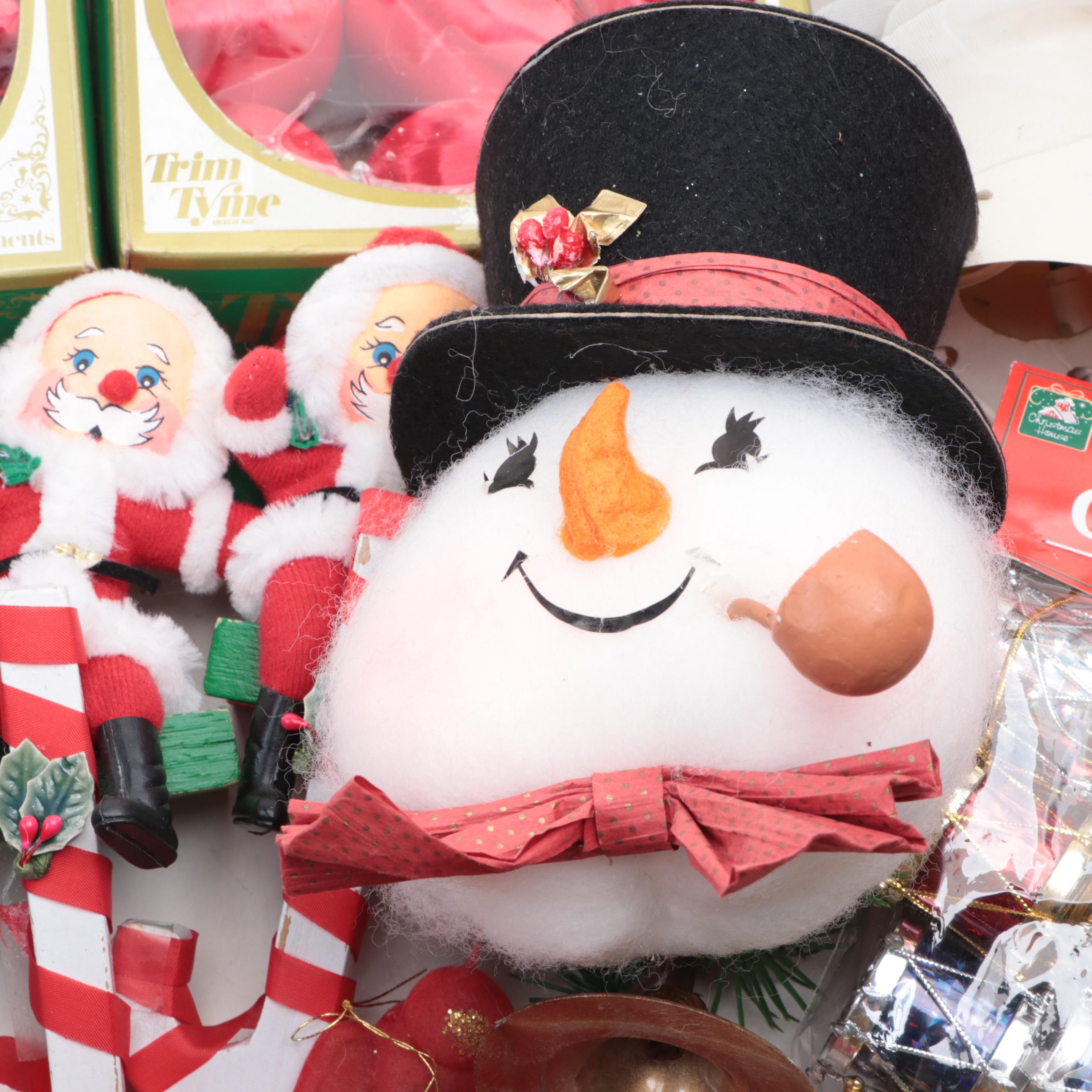 Christmas Ornaments and Table Decor, Late 20th Century
