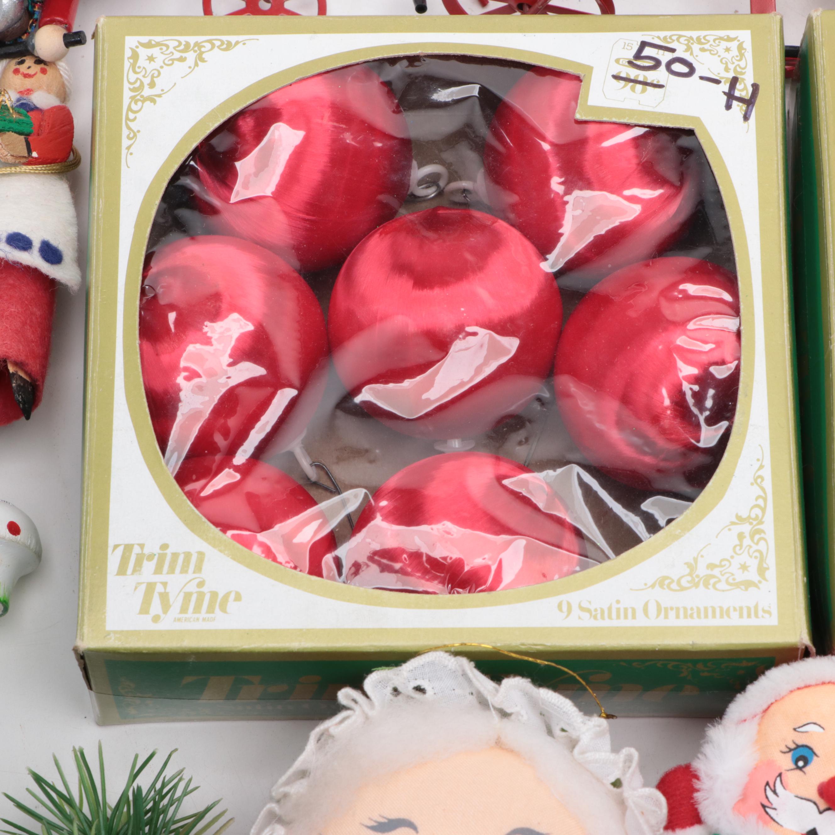 Christmas Ornaments and Table Decor, Late 20th Century