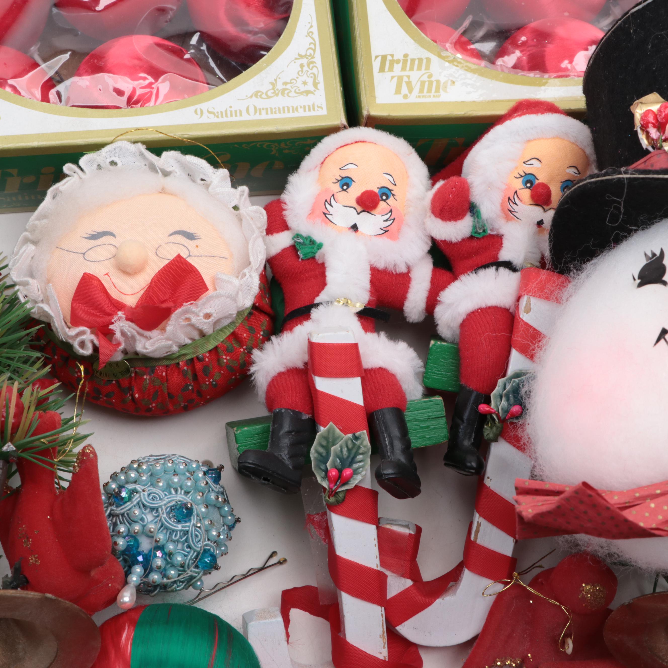 Christmas Ornaments and Table Decor, Late 20th Century