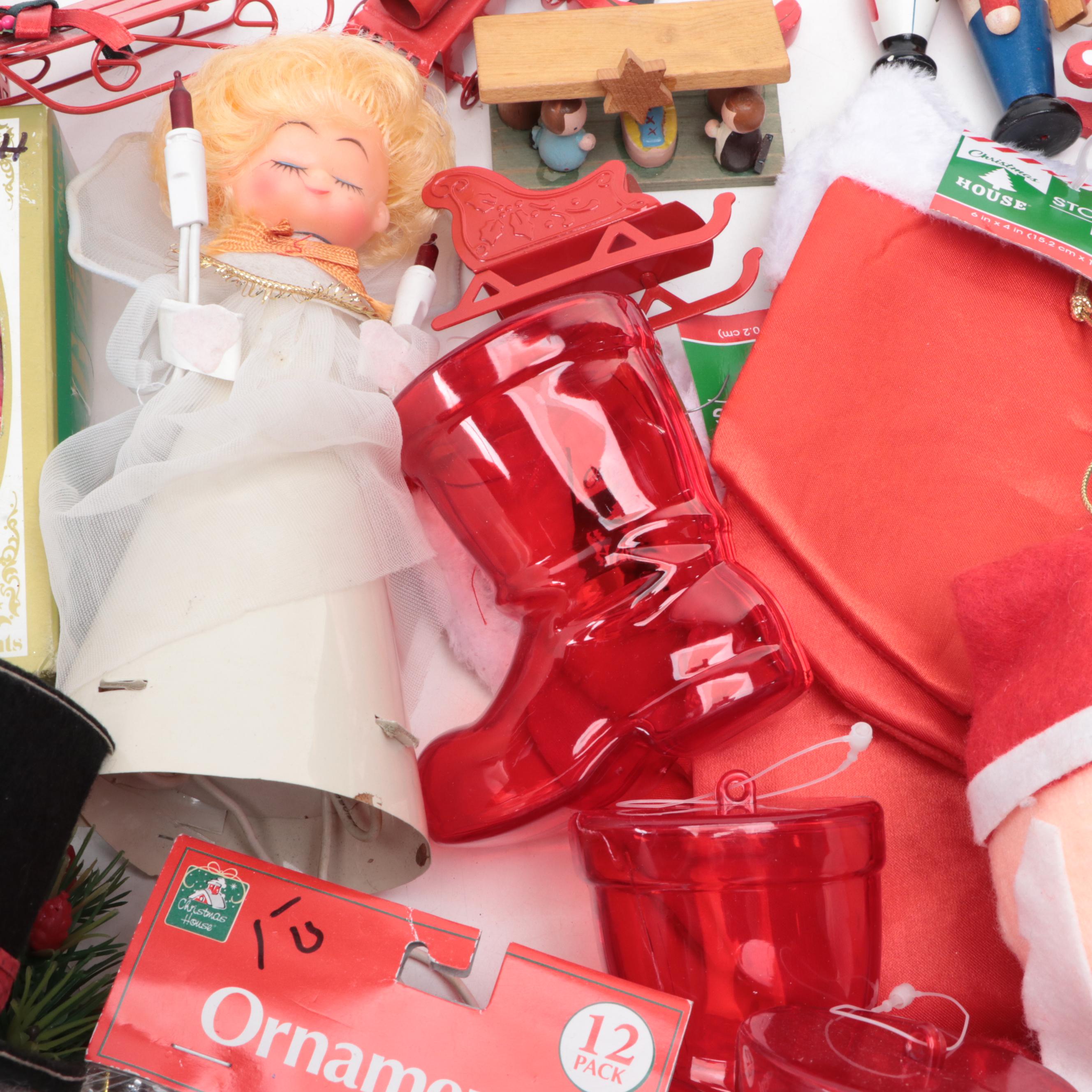 Christmas Ornaments and Table Decor, Late 20th Century