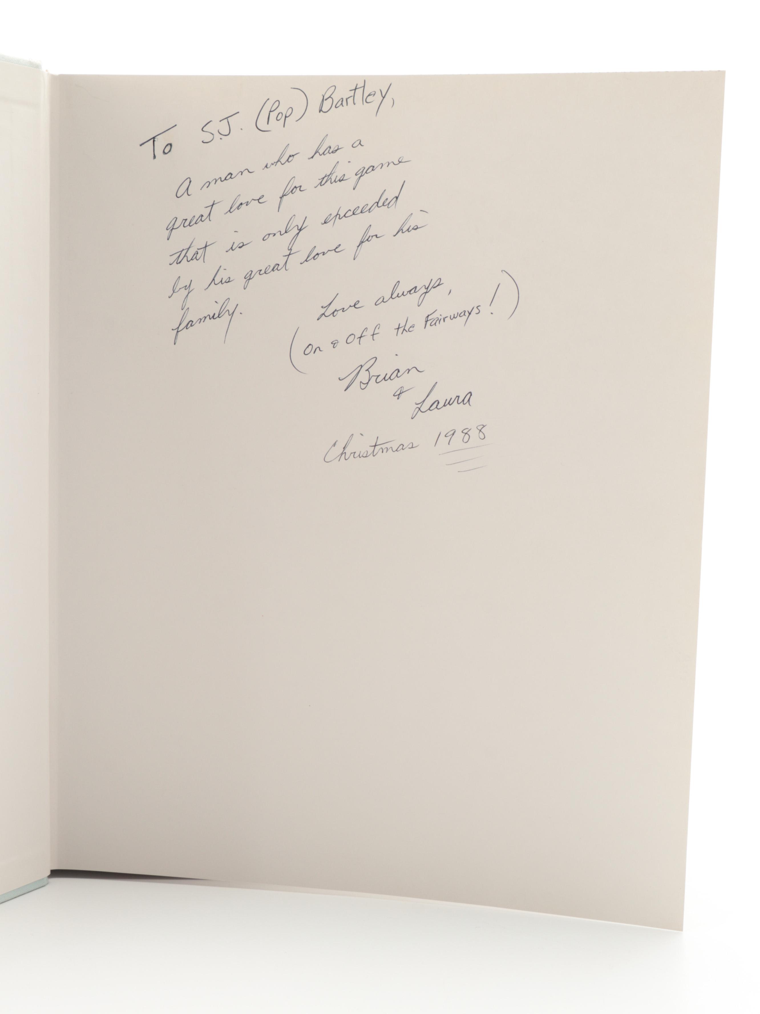 Signed "Crooked Stick Golf Club" with More Golf Books and Resin Golfer Statuette