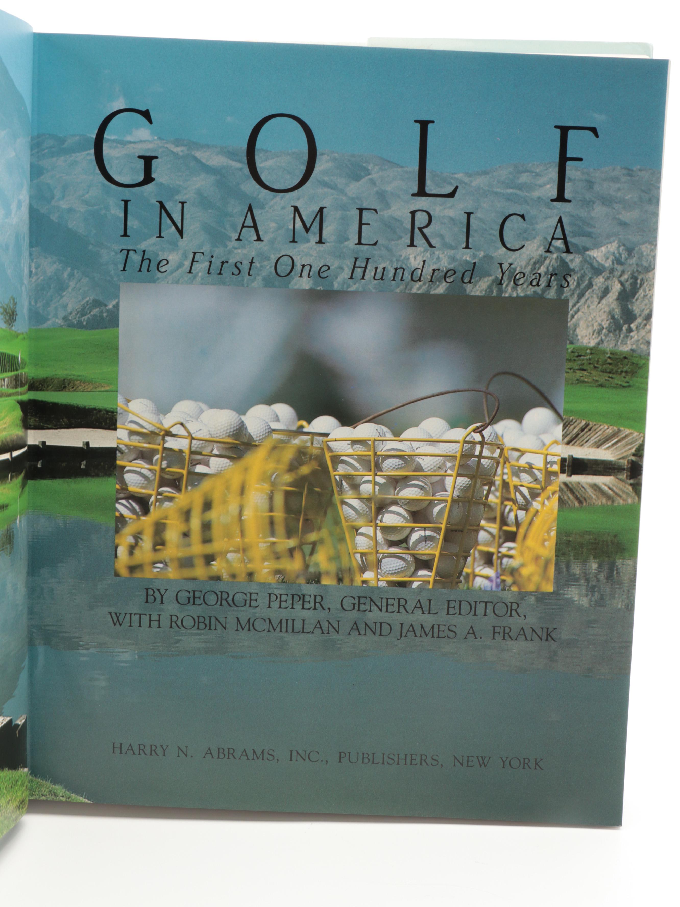 Signed "Crooked Stick Golf Club" with More Golf Books and Resin Golfer Statuette