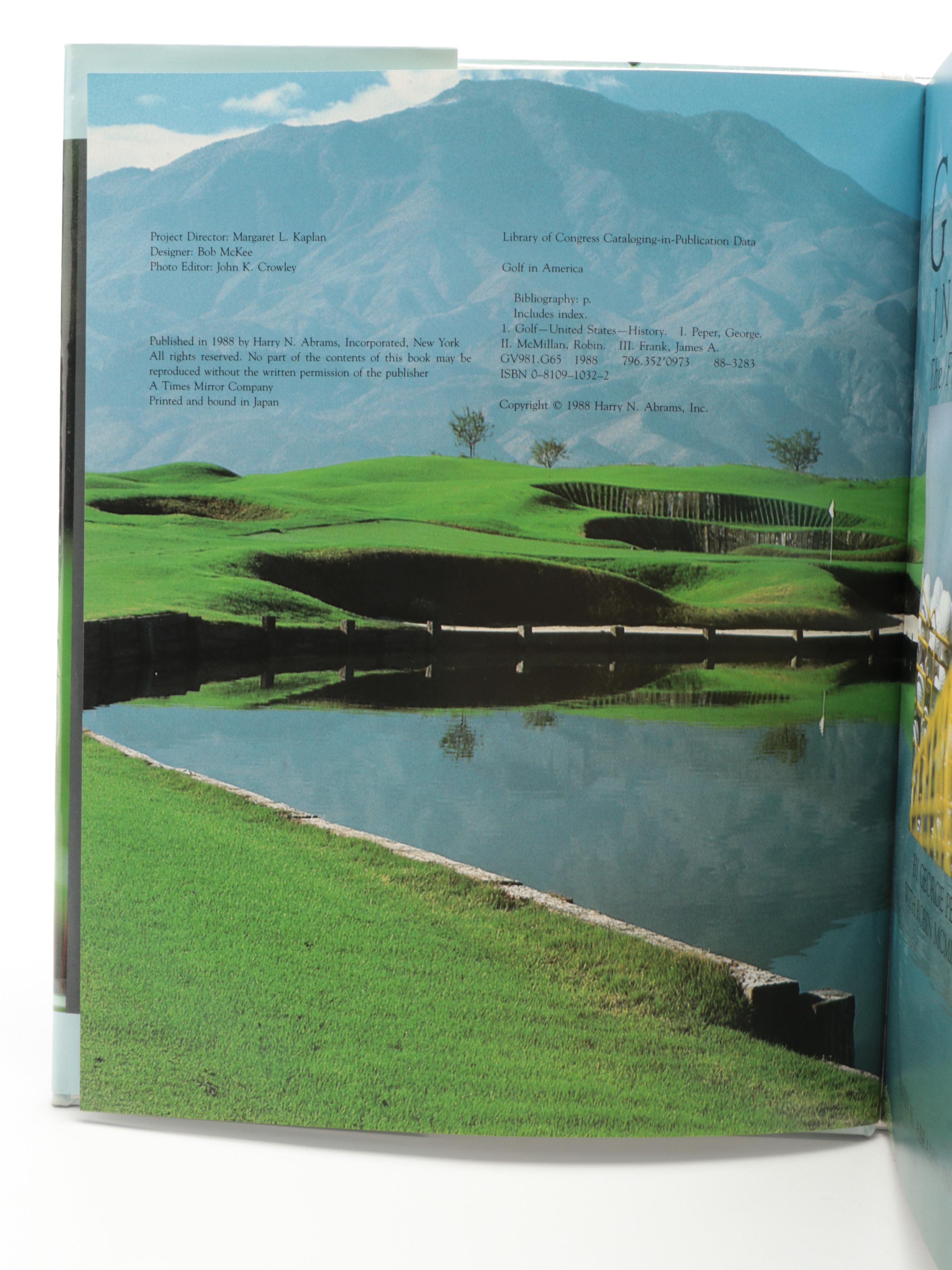 Signed "Crooked Stick Golf Club" with More Golf Books and Resin Golfer Statuette