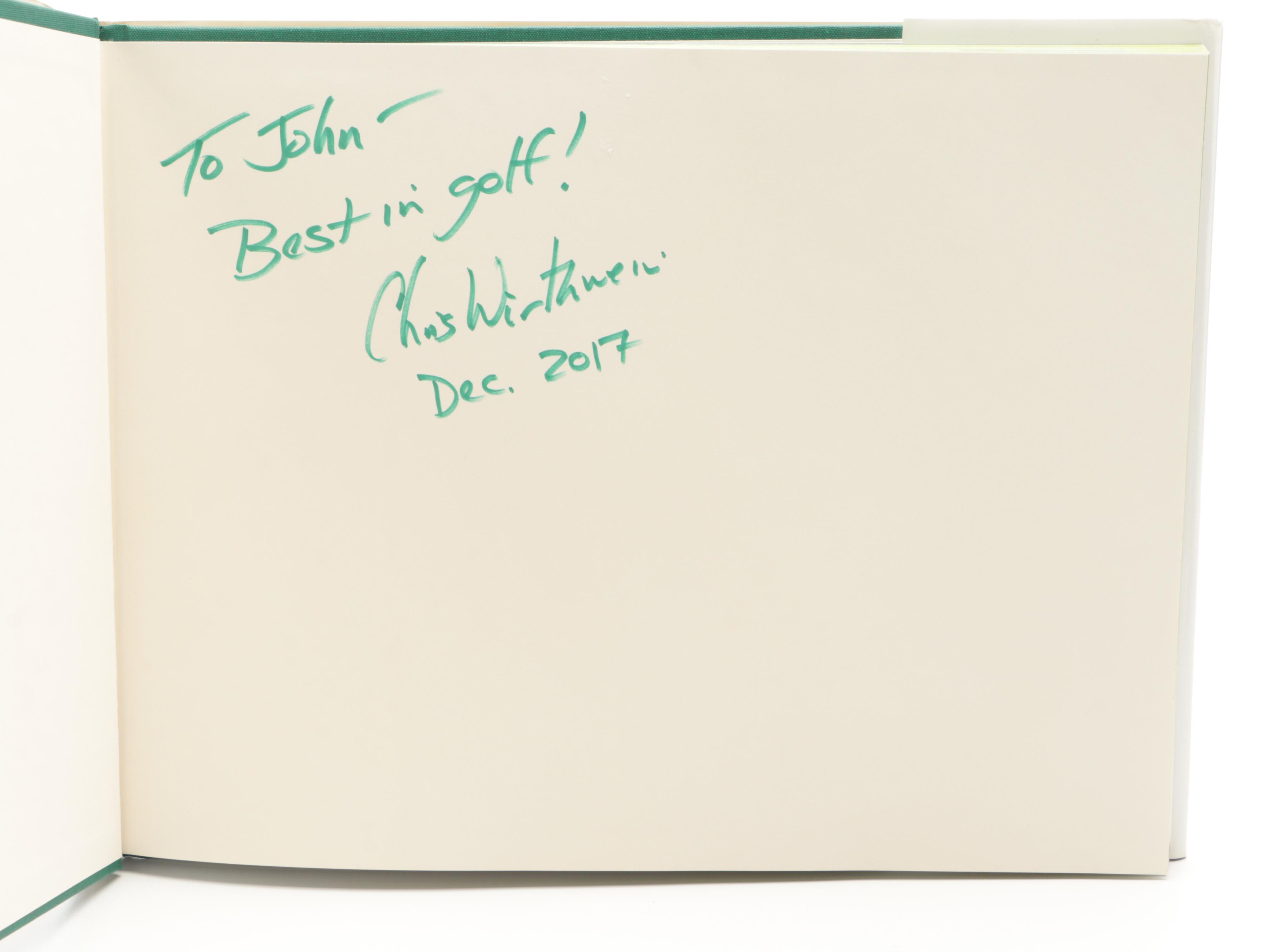 Signed "Crooked Stick Golf Club" with More Golf Books and Resin Golfer Statuette