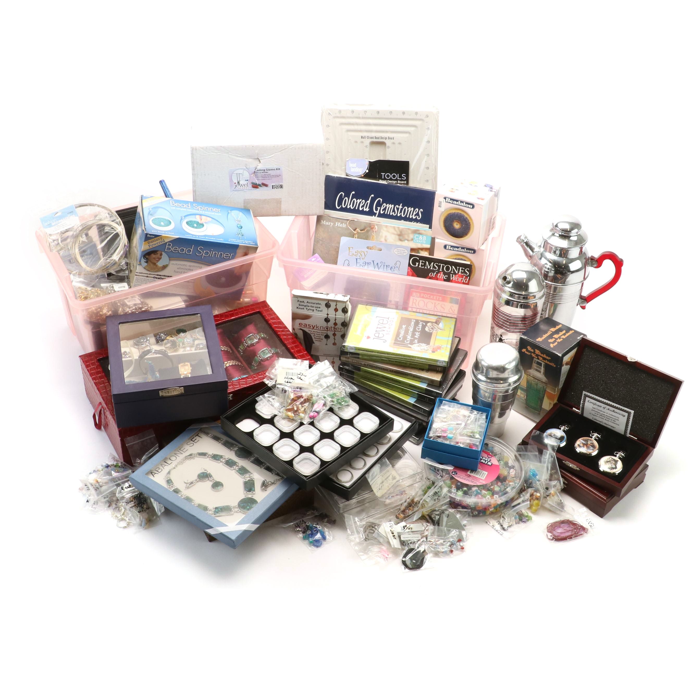 Sterling Jewelry and Various Jewelry Making Supplies Including Beads and Wires